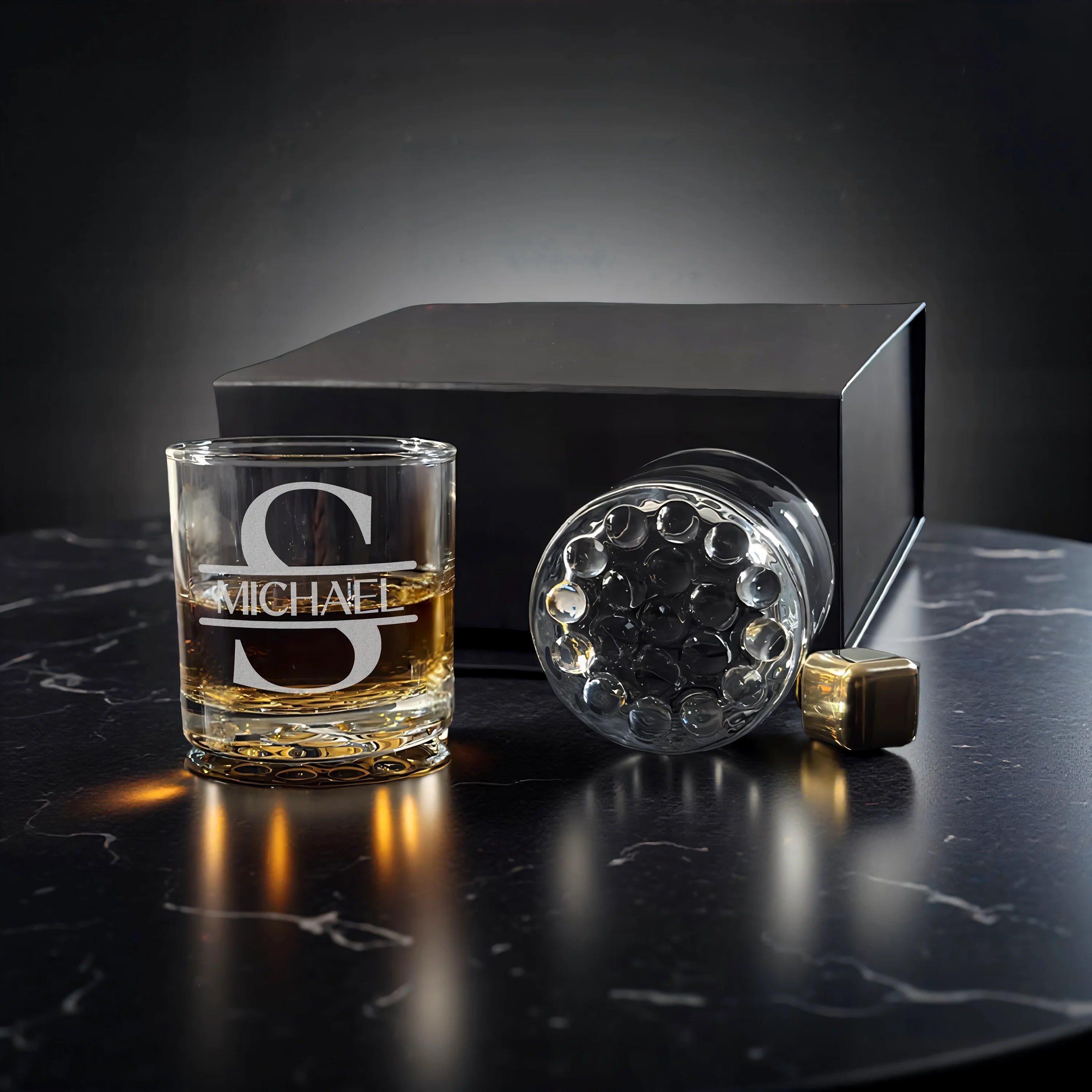 Signature Sculpted Base Whiskey Glass – Gift Box Set of Two