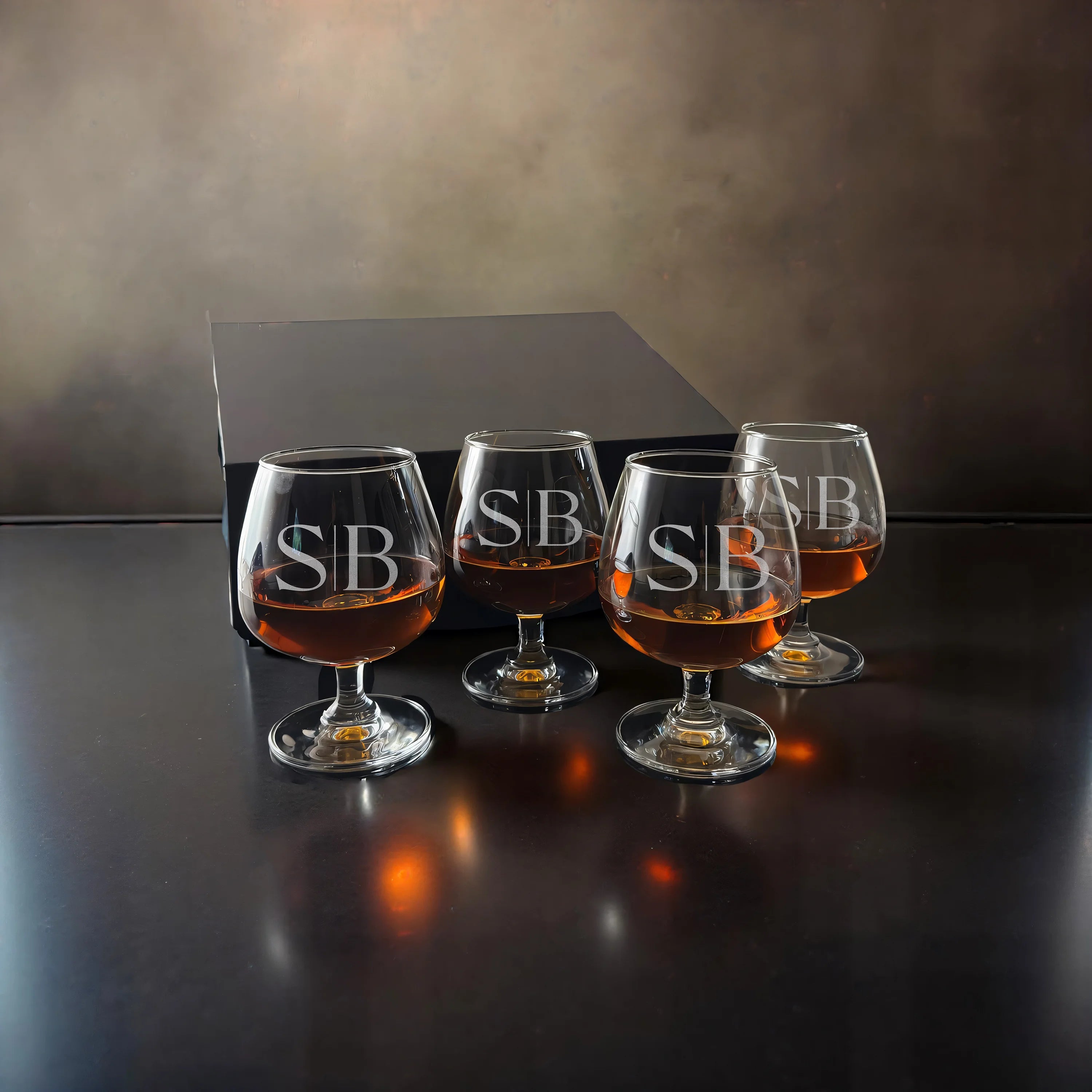 Engraved Brandy Snifter – Gift Box Set of 4