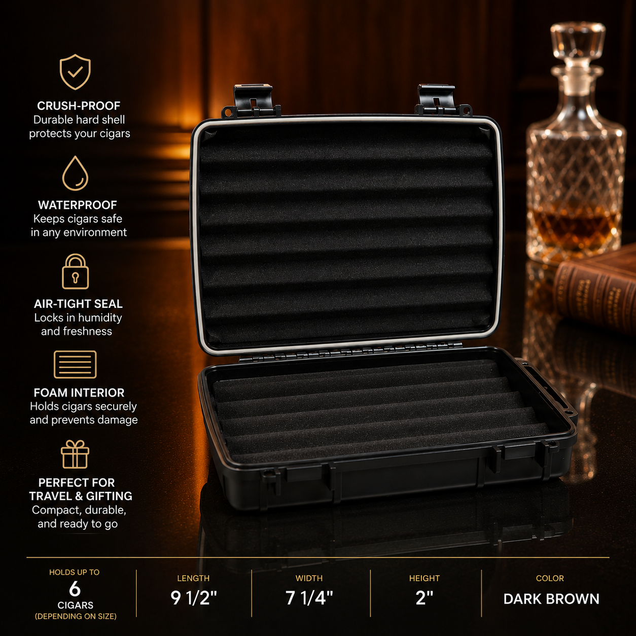 Personalized Travel Cigar Case