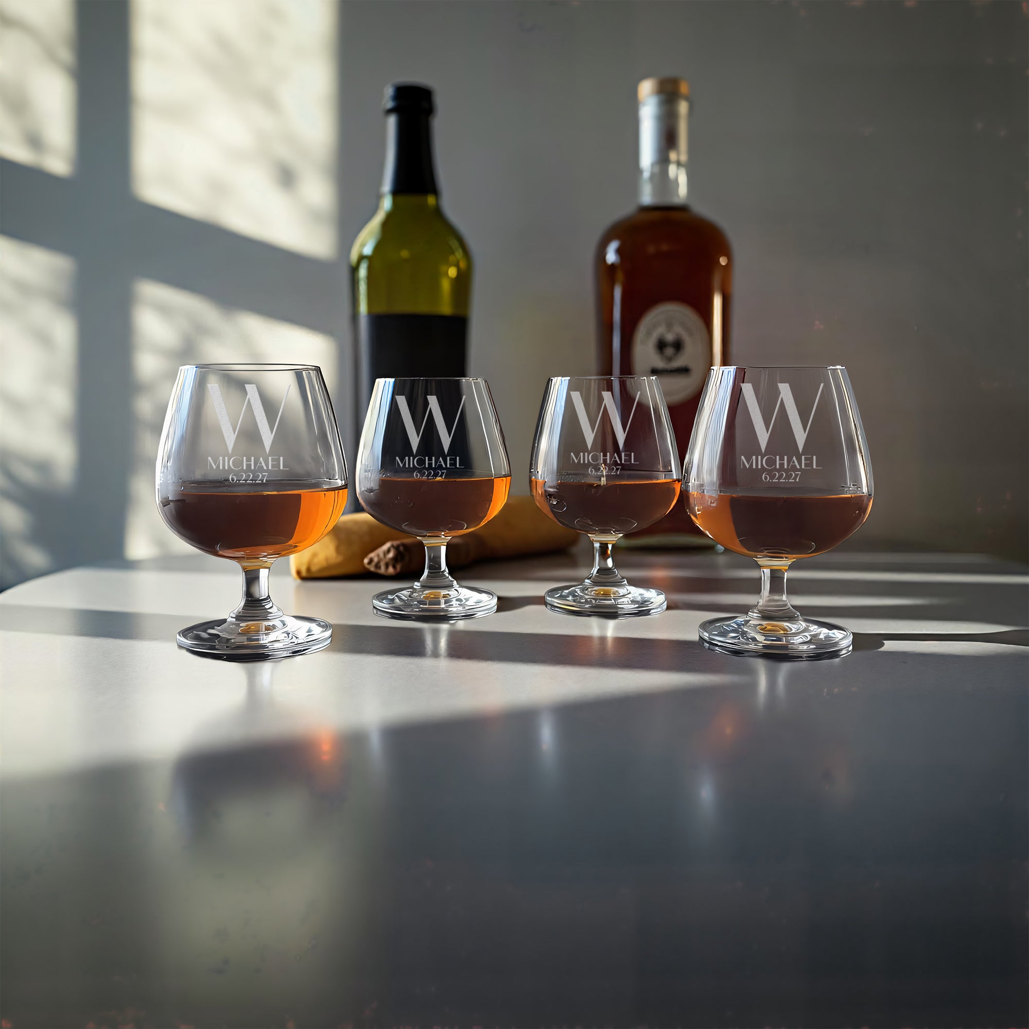 Engraved Brandy Snifter – Gift Box Set of 4