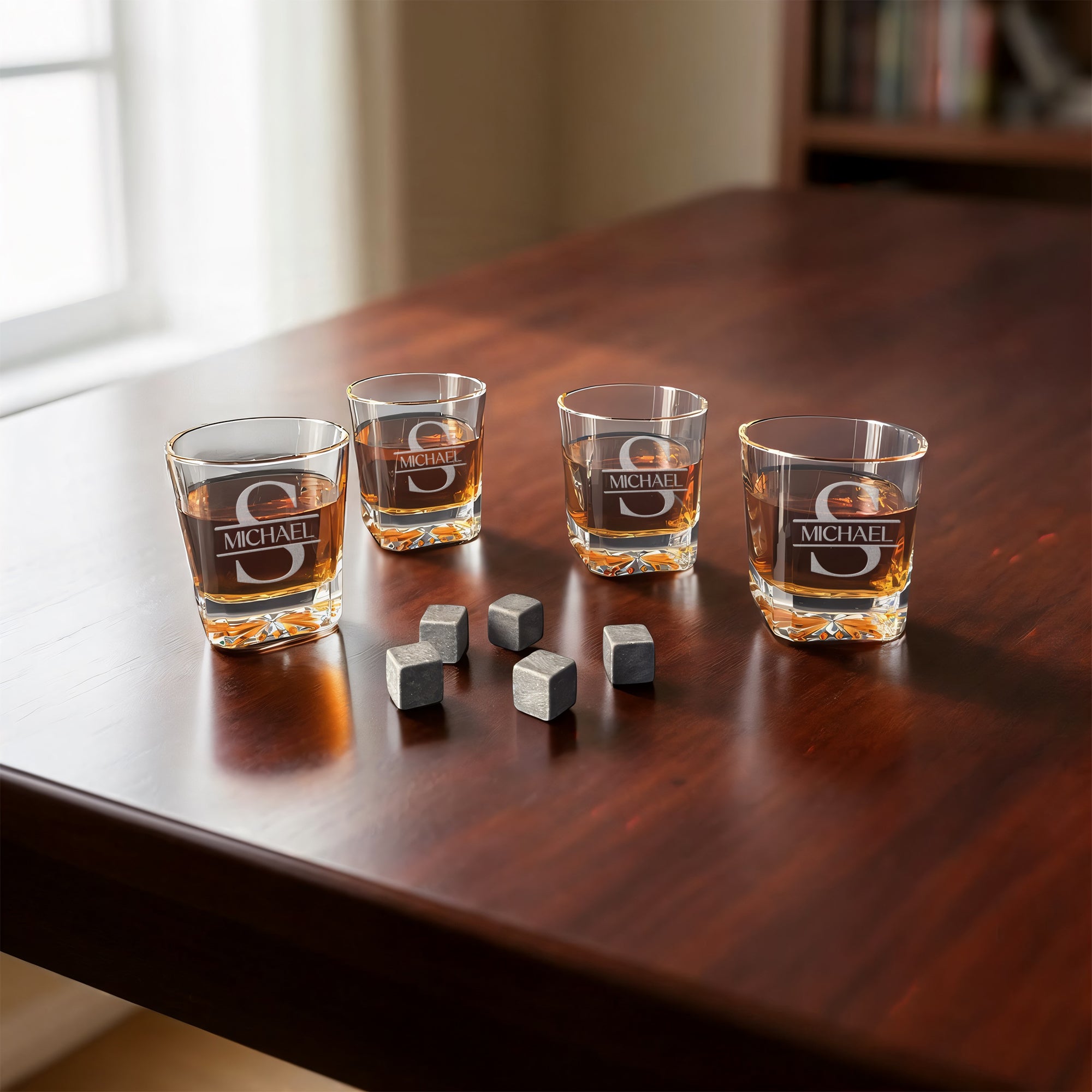 Signature Square Cut Whiskey Glasses - Set of 4