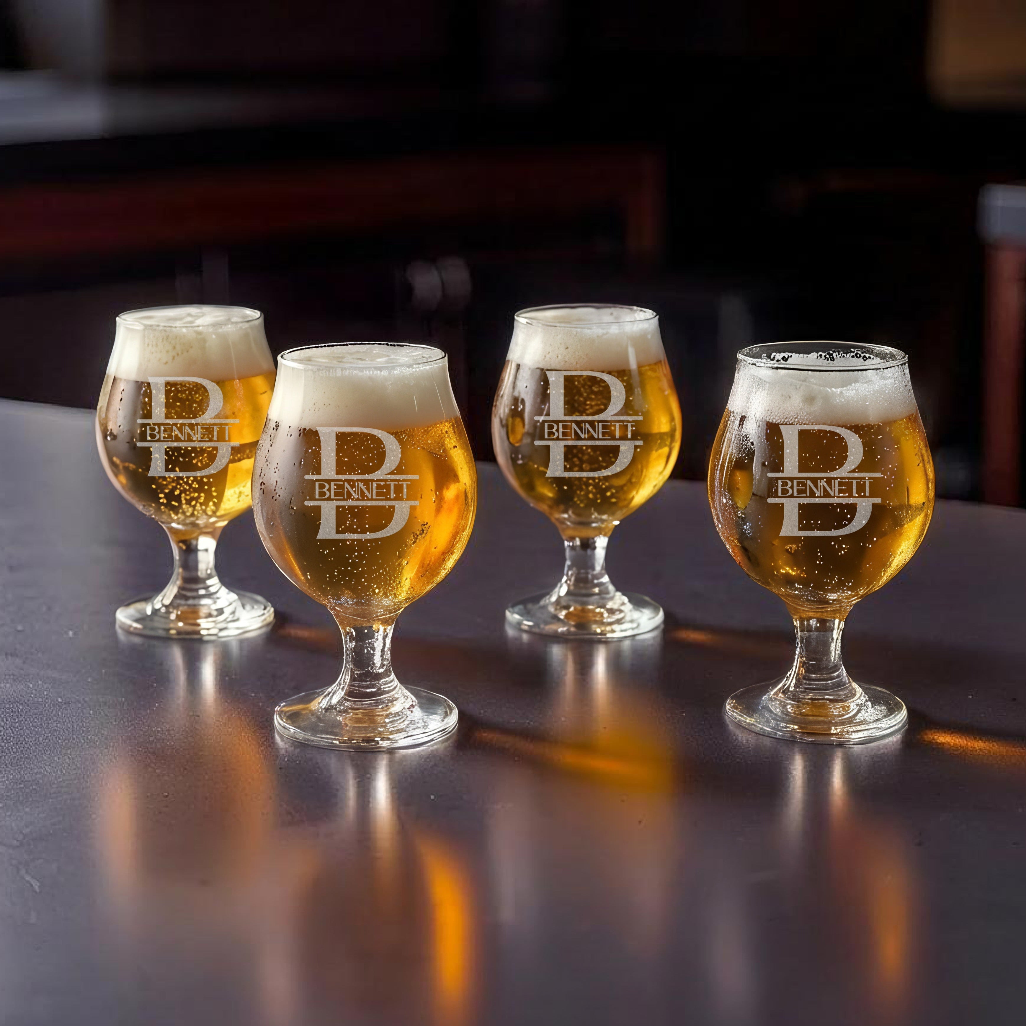 Belgian Tulip Beer Glass Set of 4