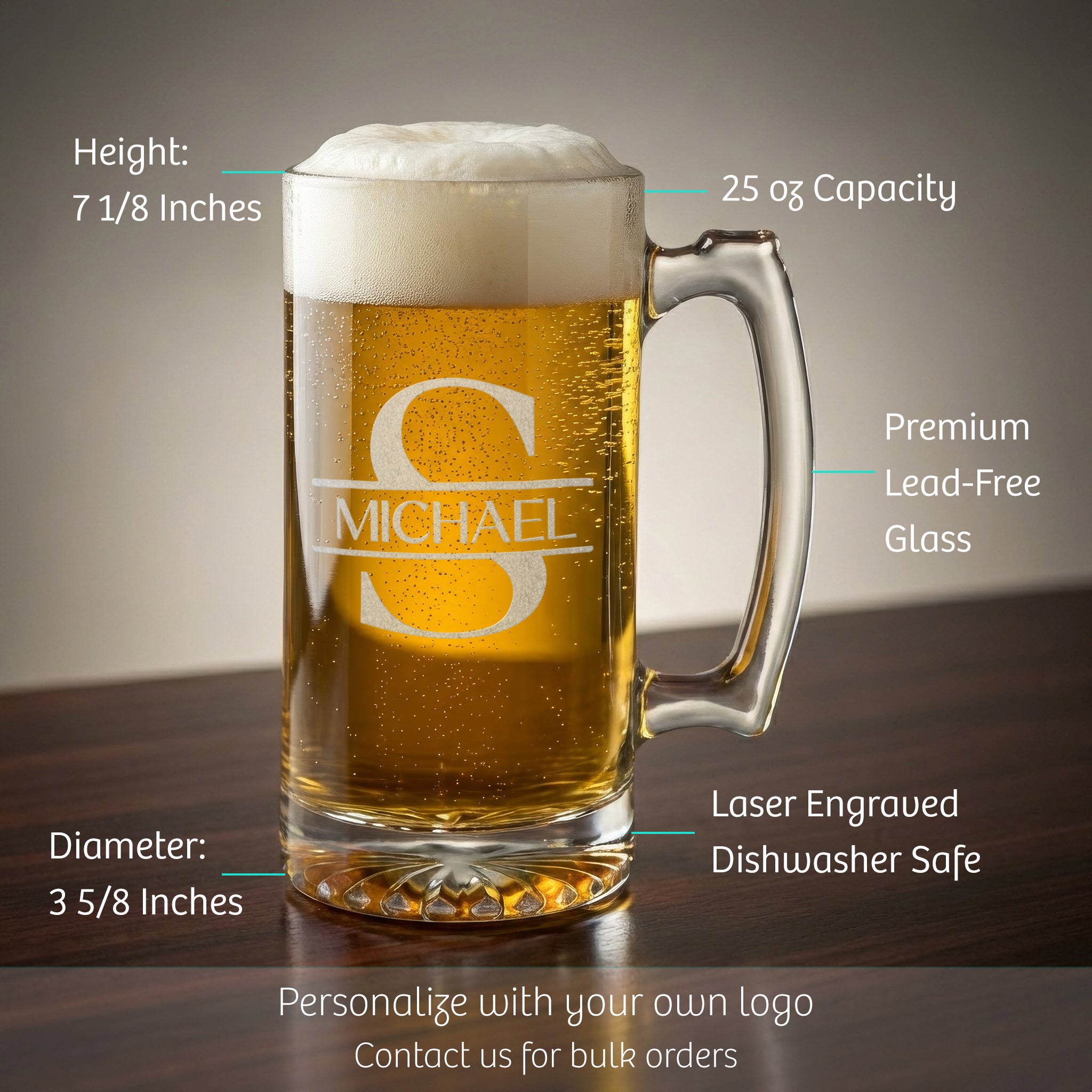 Reserve Glass Beer Mug – Set of 5