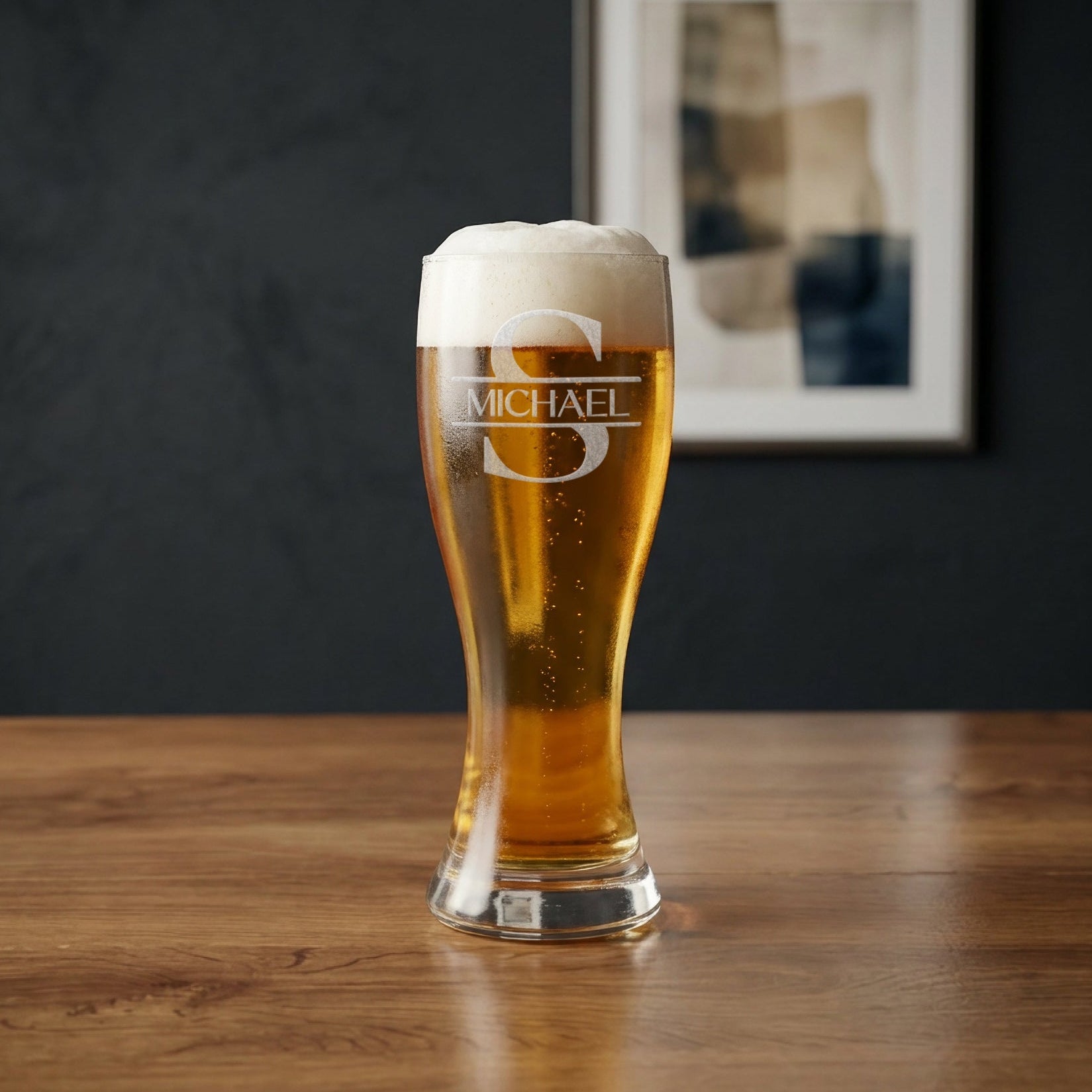 Engraved Pilsner Beer Glass