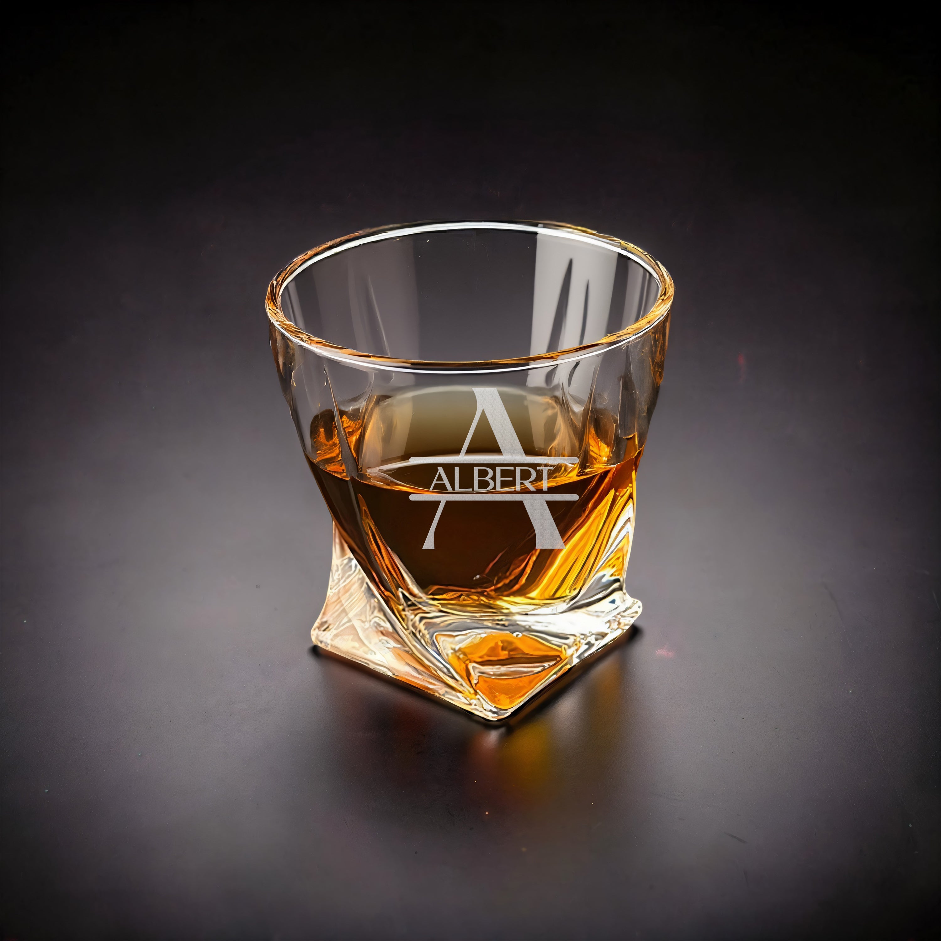 Personalized Twisted Rocks Glass