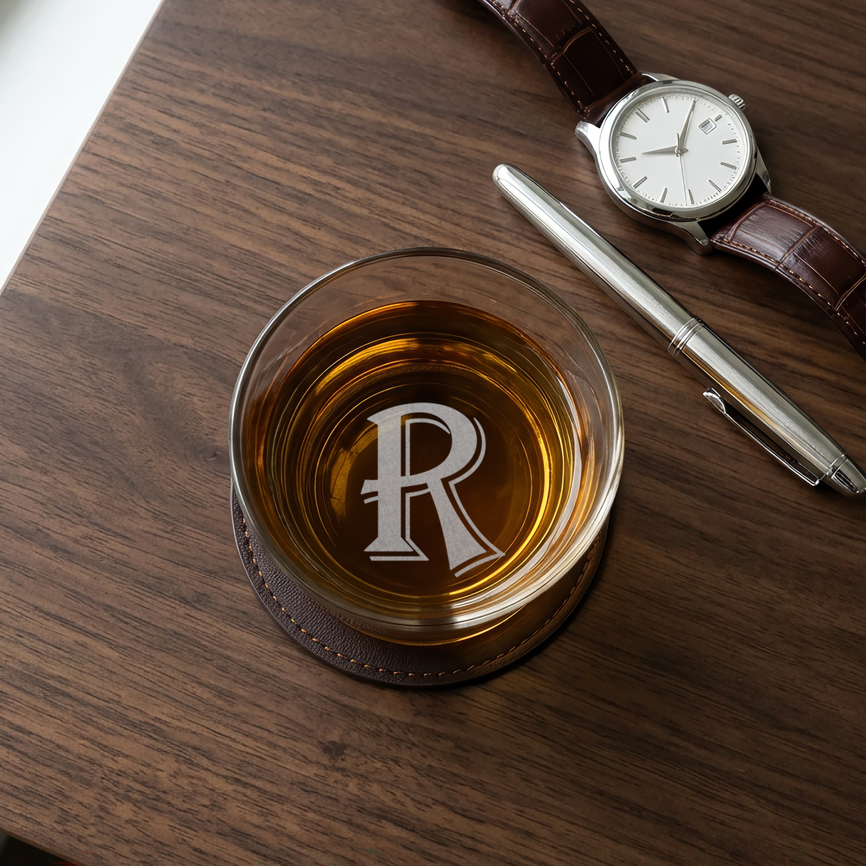 Classic Old Fashioned Glass – Bottom Engraved