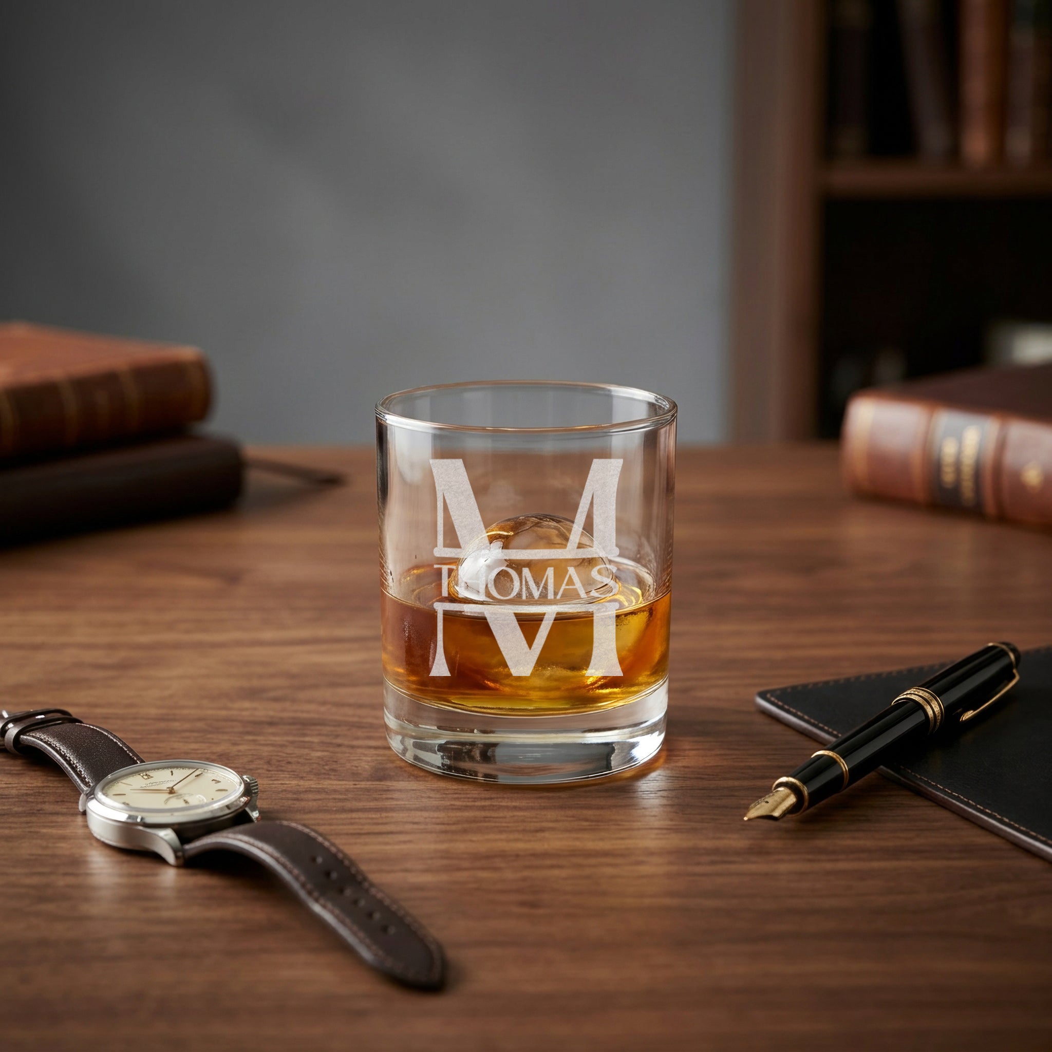 Personalized Classic Round Rocks Glass