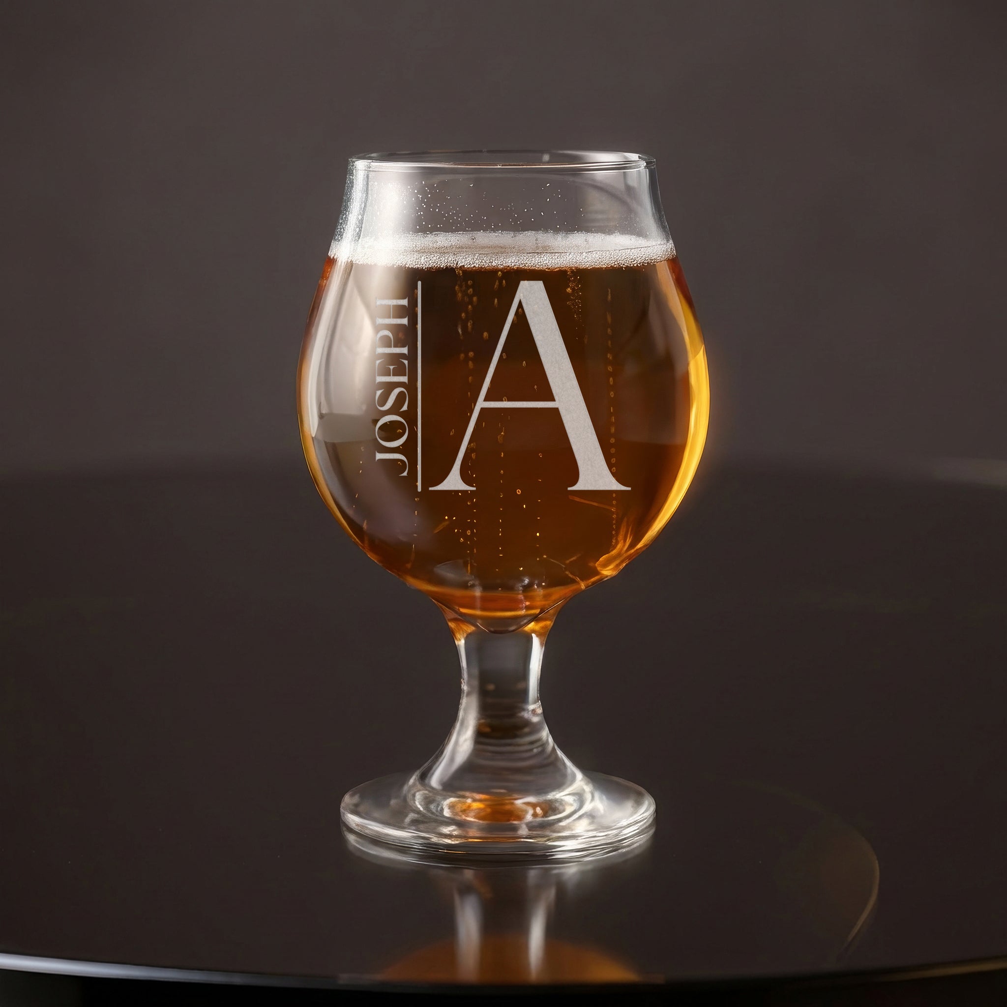 Belgian Tulip Beer Glass 16 oz Custom Engraved