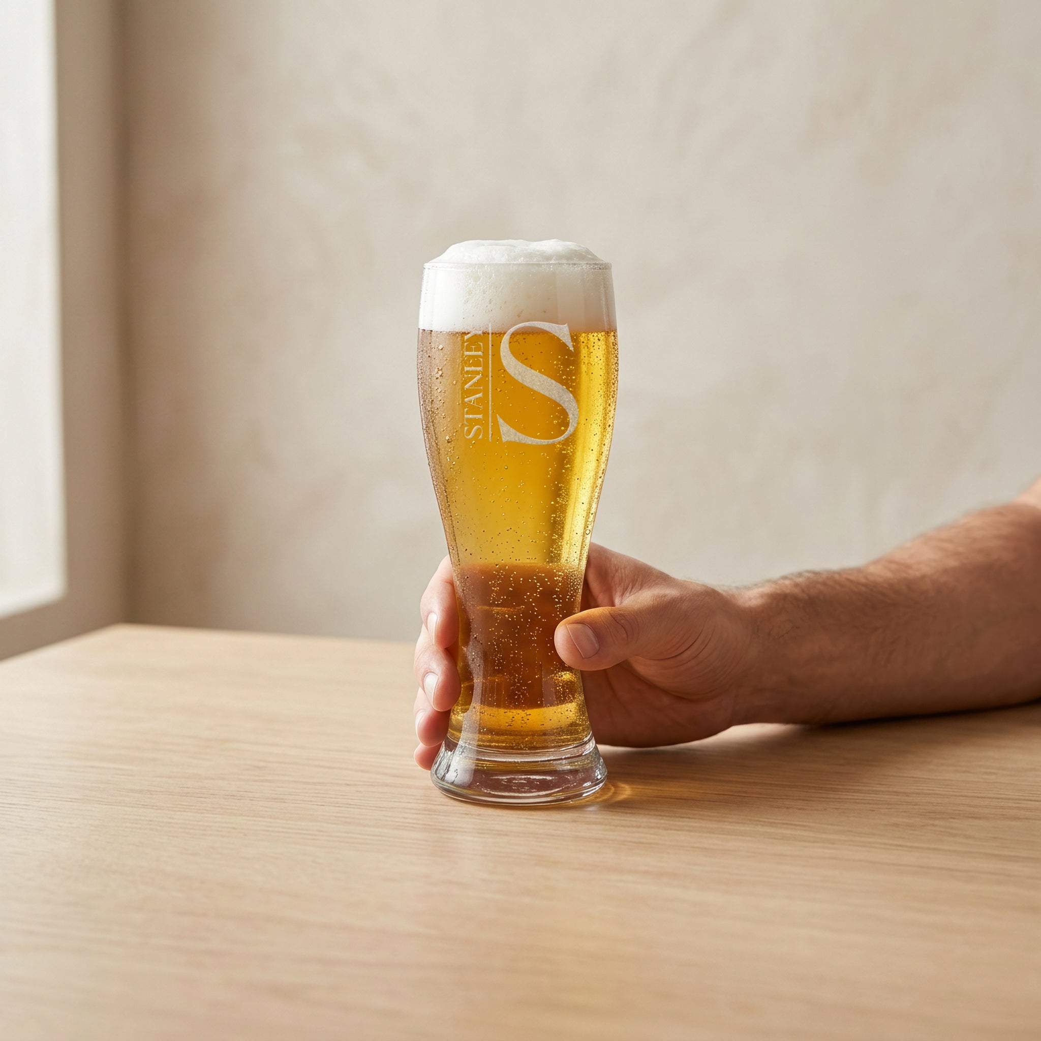 Engraved Pilsner Beer Glass