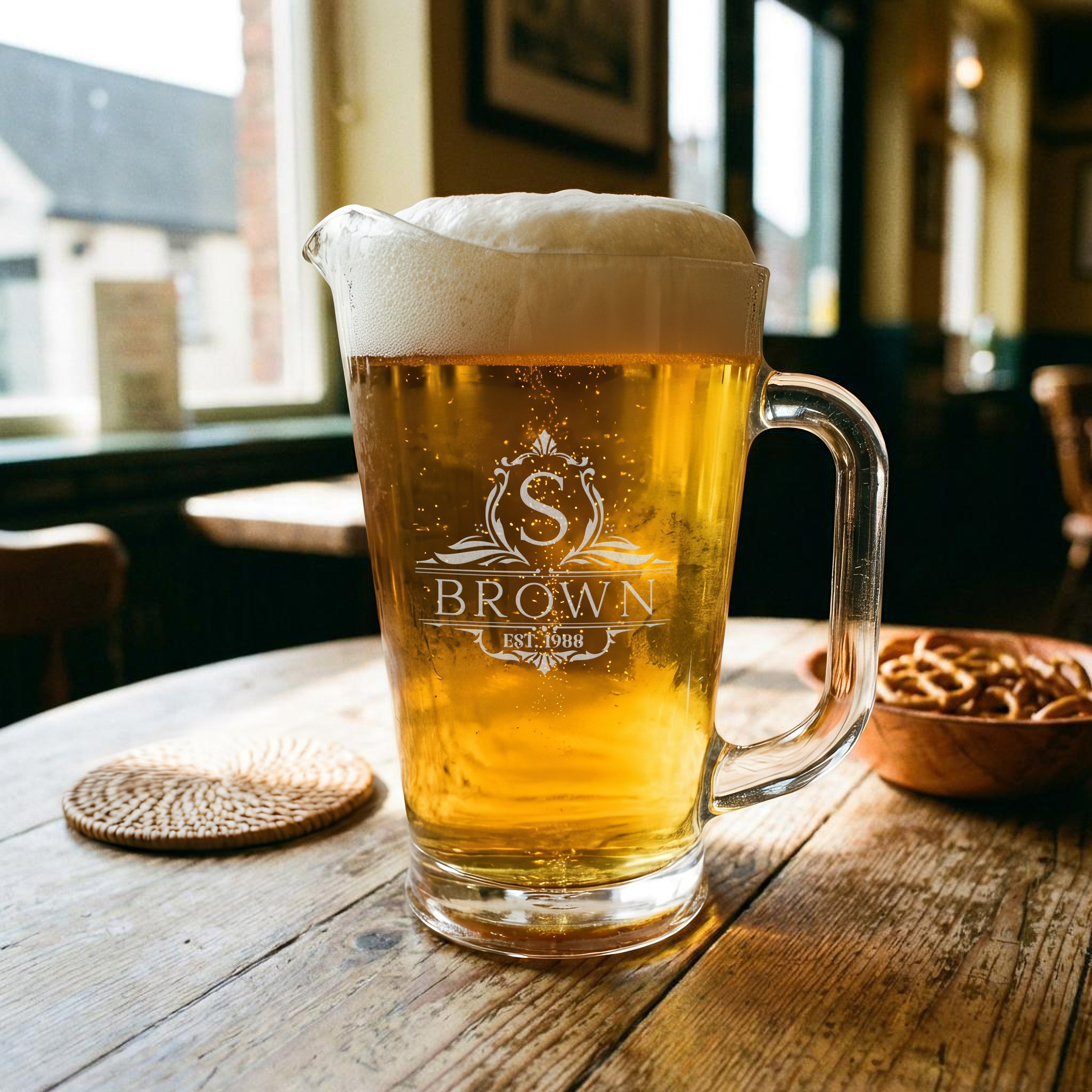 Custom Engraved Beer Pitcher