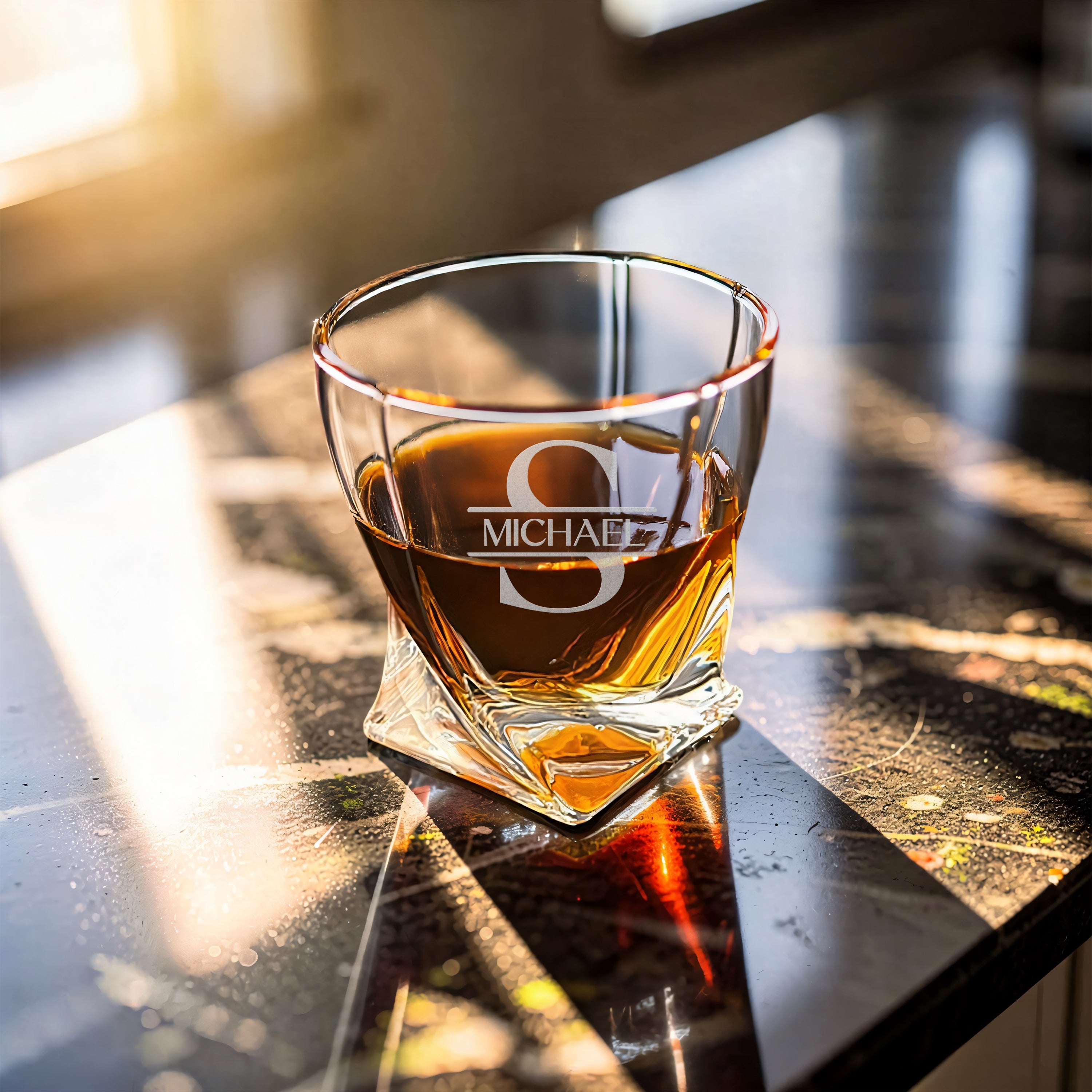 Personalized Twisted Rocks Glass