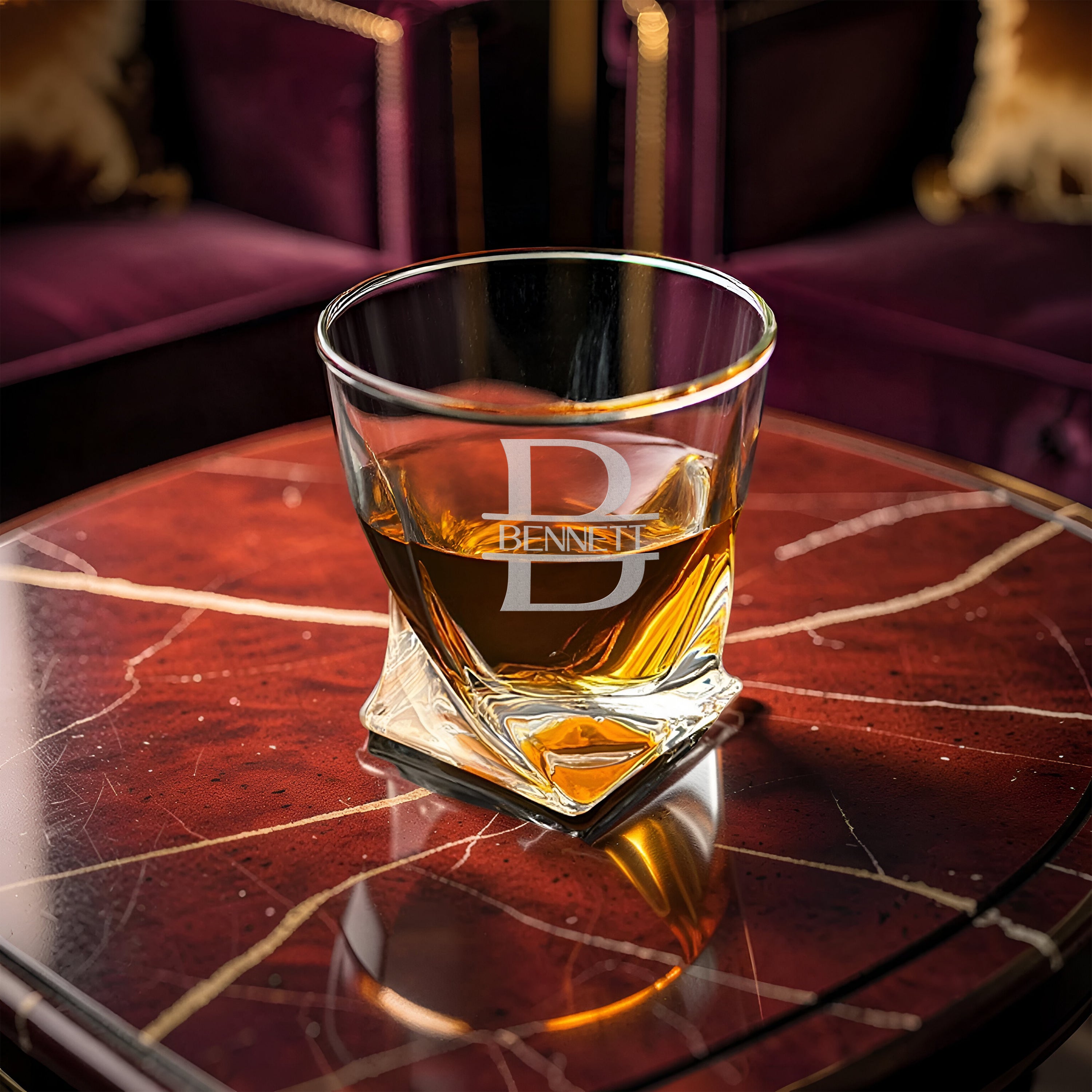 Personalized Twisted Rocks Glass