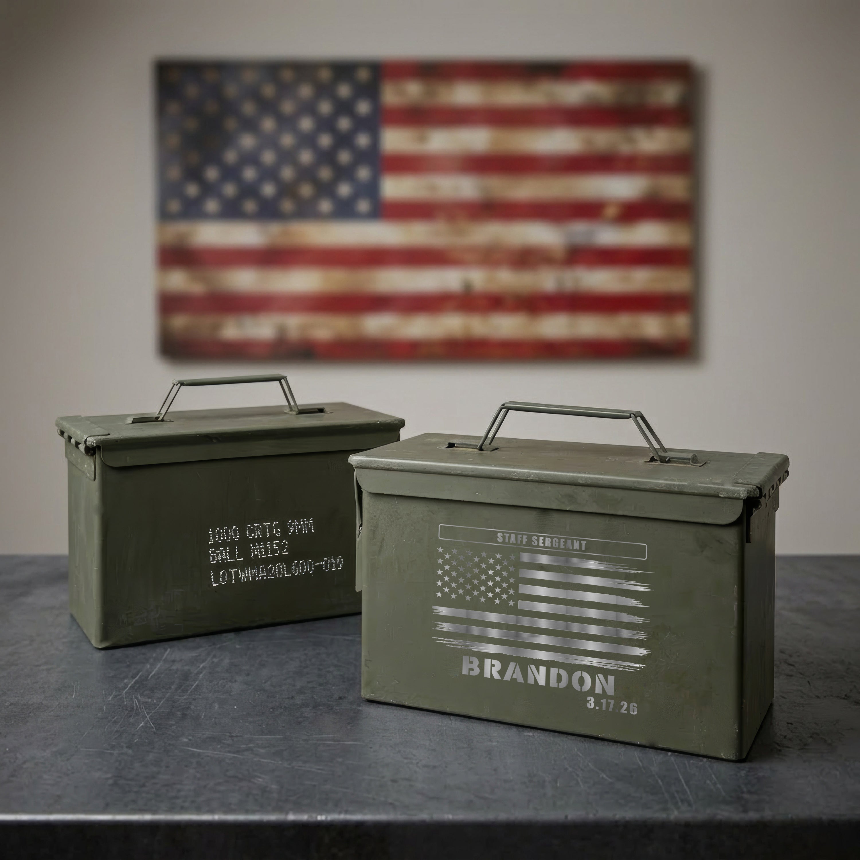 Engraved Steel Ammo Can Storage Box for Groomsmen
