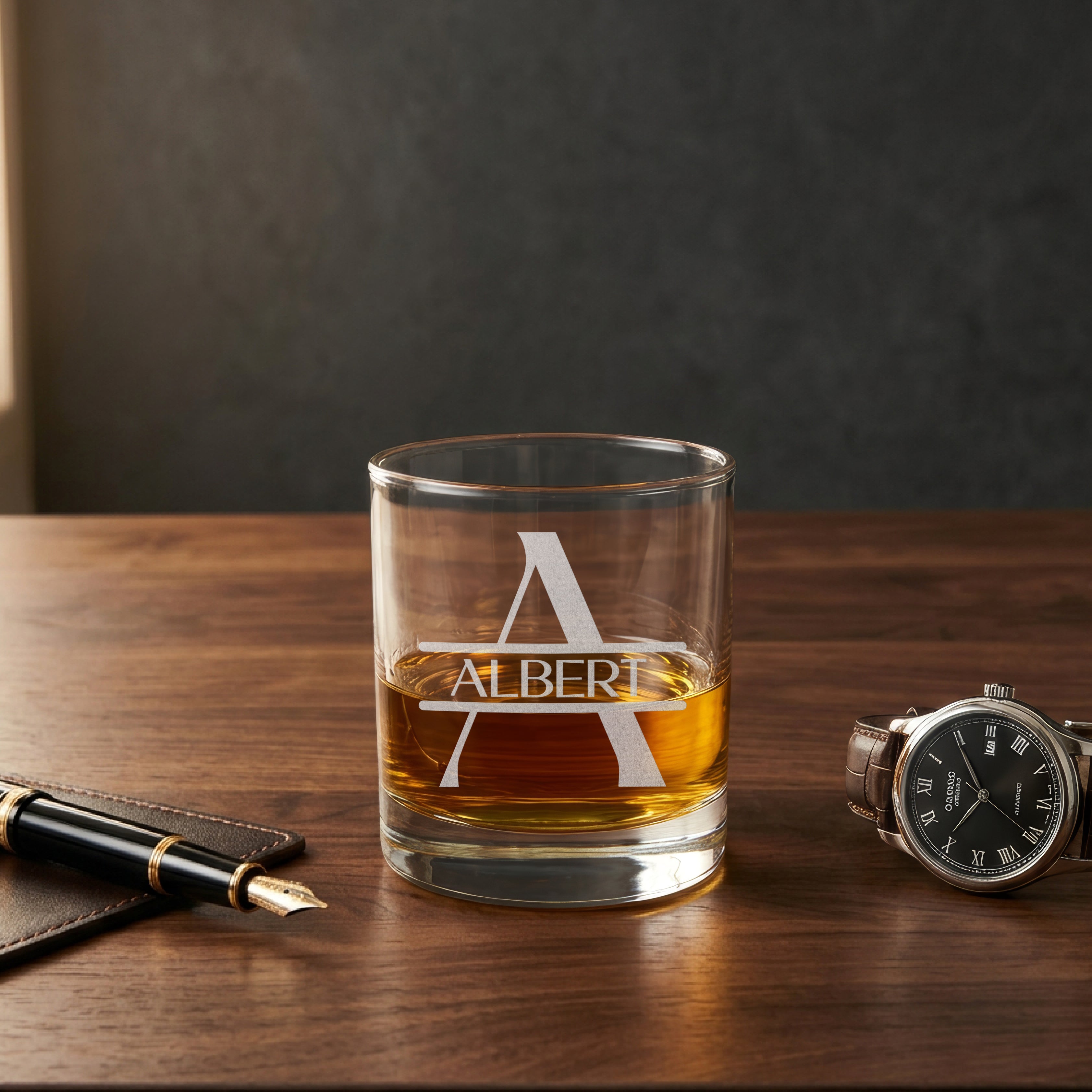 Personalized Classic Round Rocks Glass