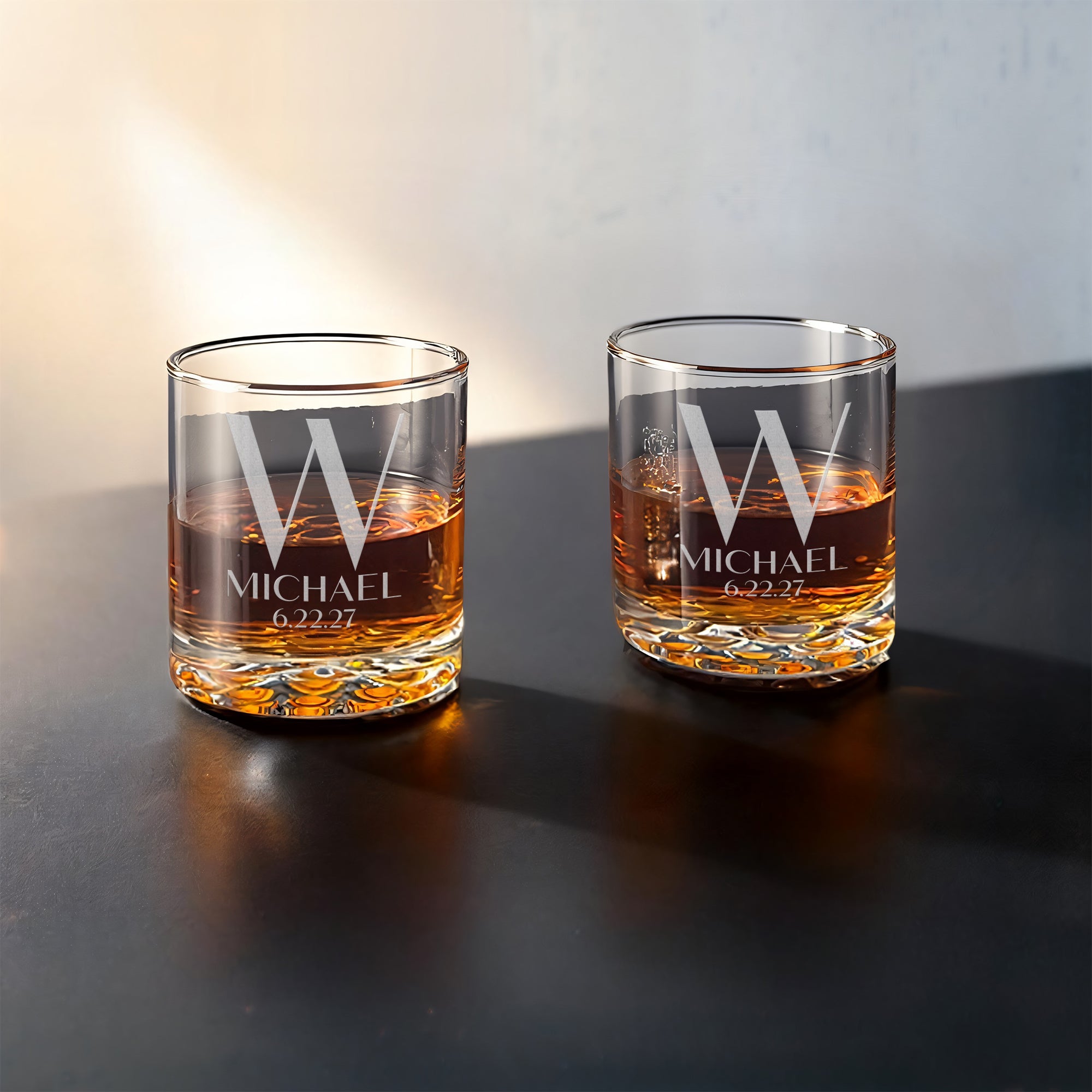 Signature Sculpted Base Bourbon Glass – Gift Box Set of 4