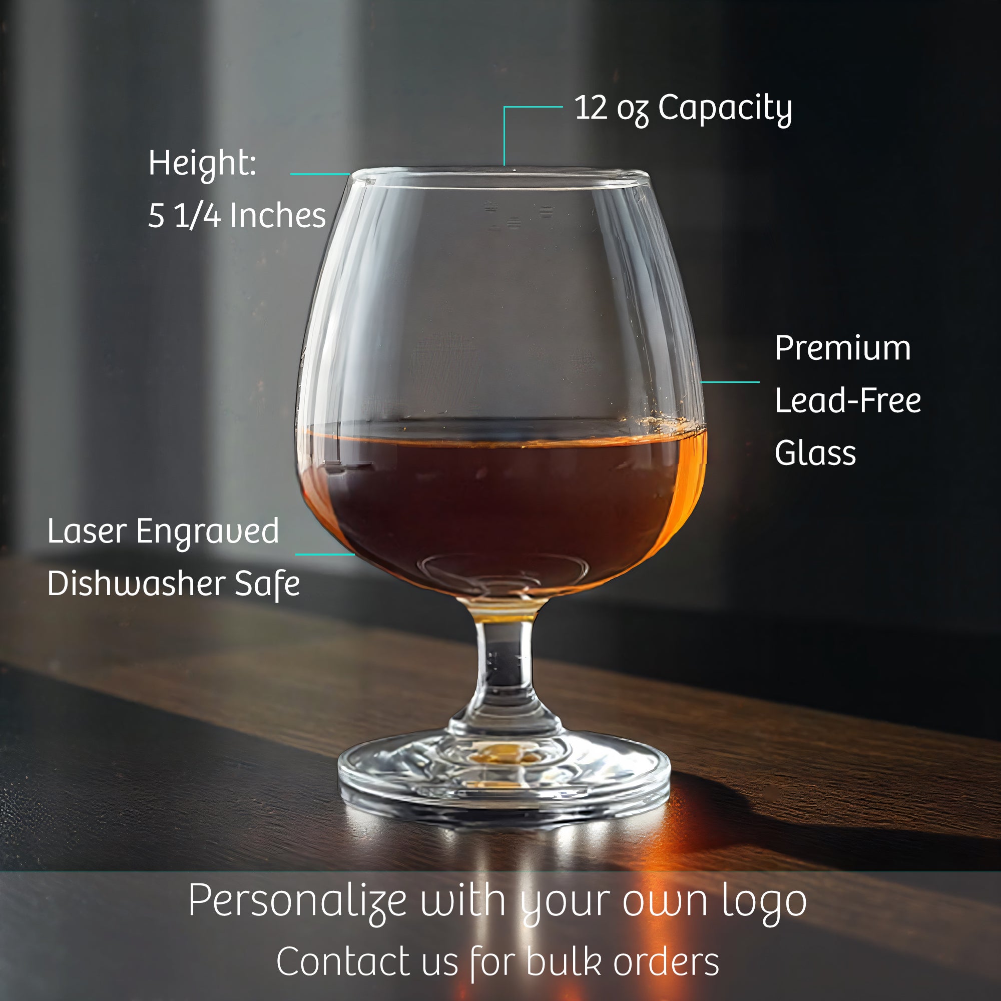 Engraved Brandy Snifter – Gift Box Set of 4