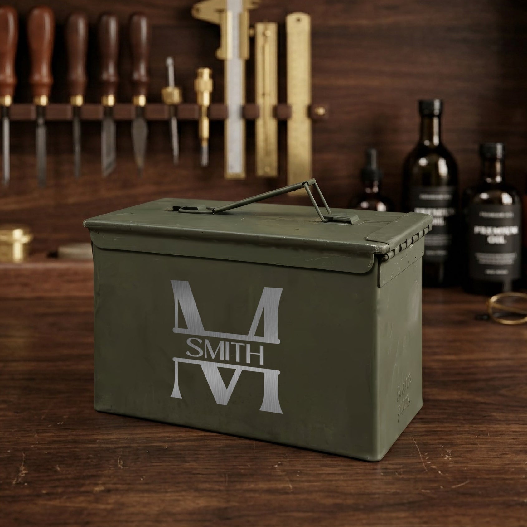 Personalized Ammo Box Gift Set with 2 Pilsner Glasses