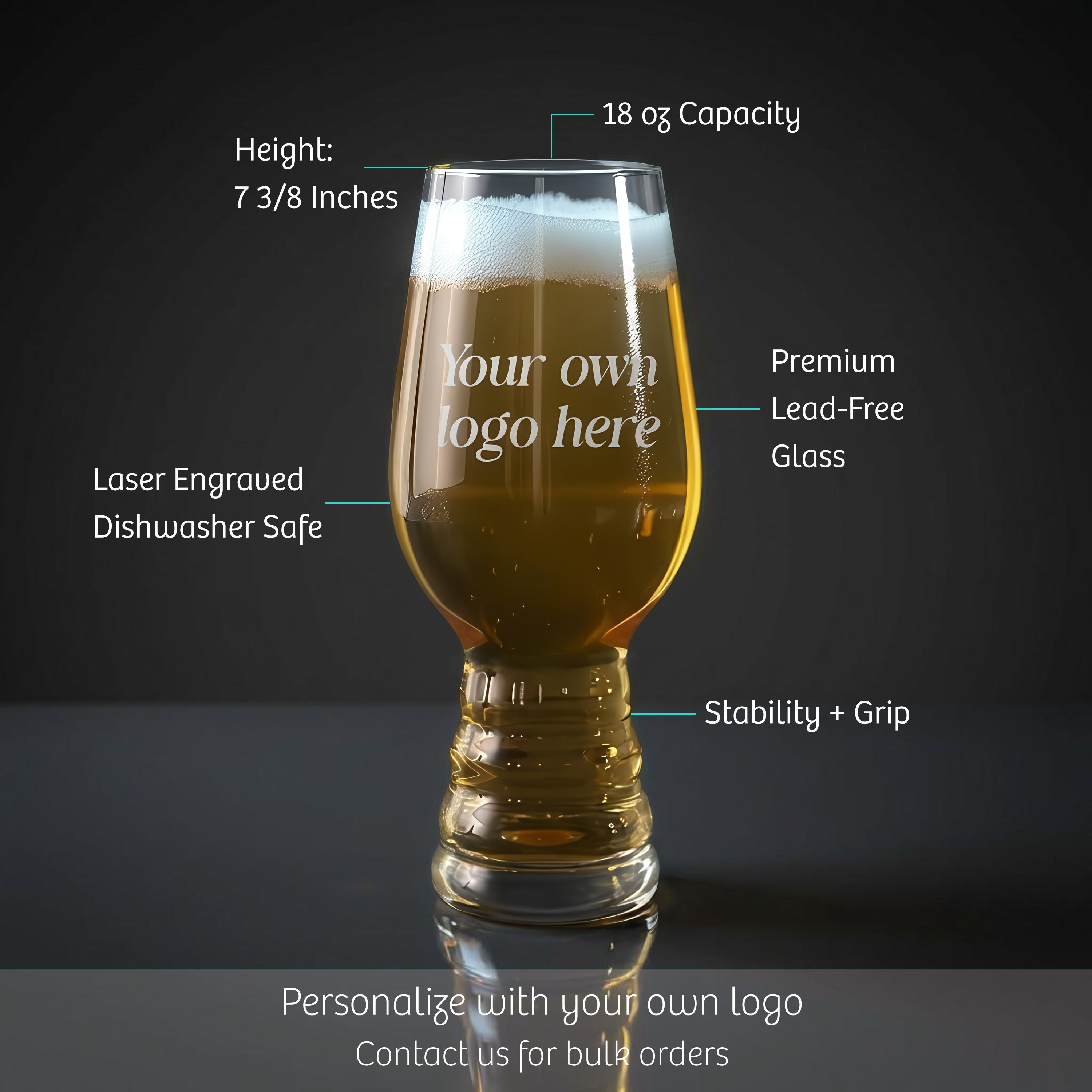Select IPA Beer Glass Pair – Custom Engraved