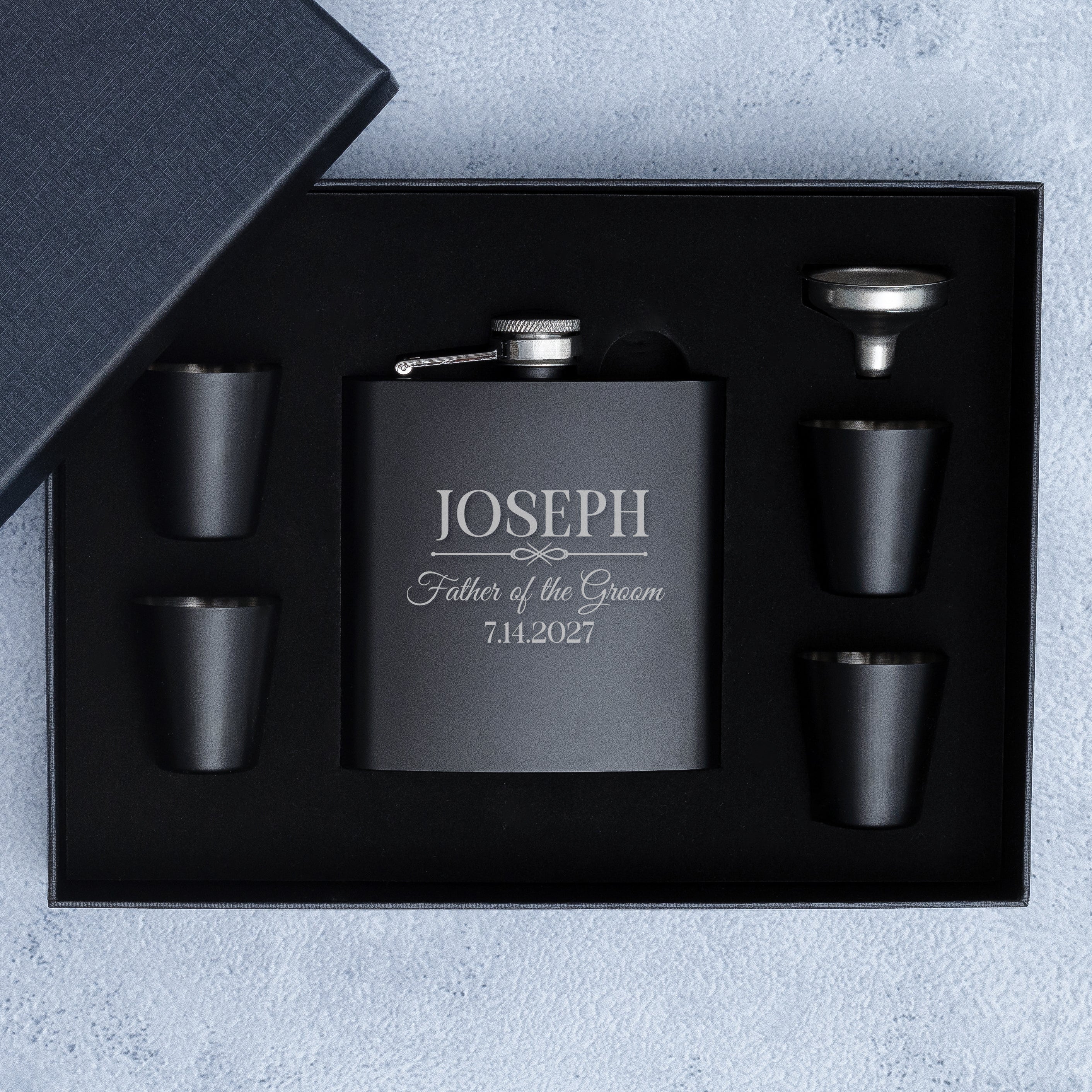 Personalized Liquor Flask Presentation Set