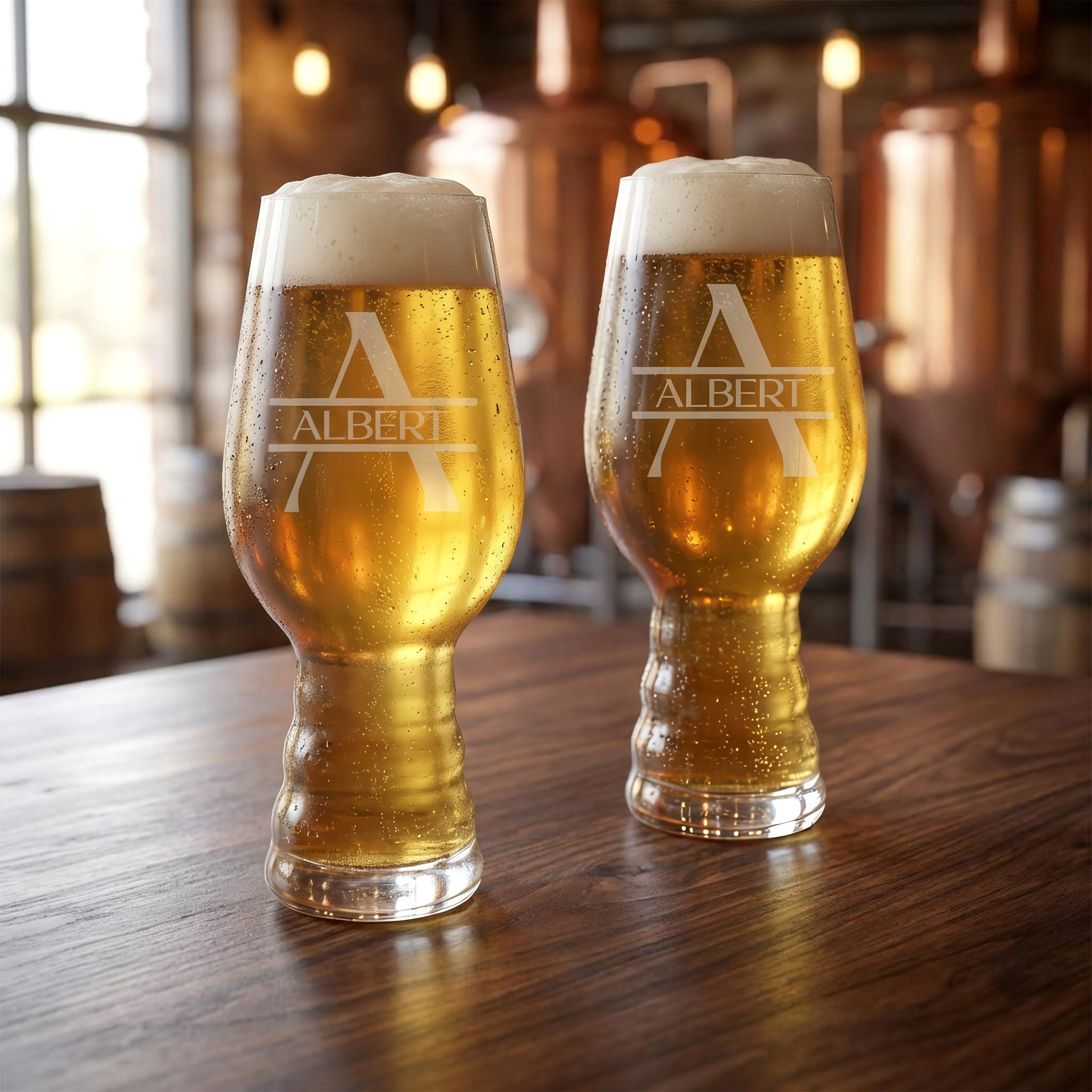 Select IPA Beer Glass Pair – Custom Engraved