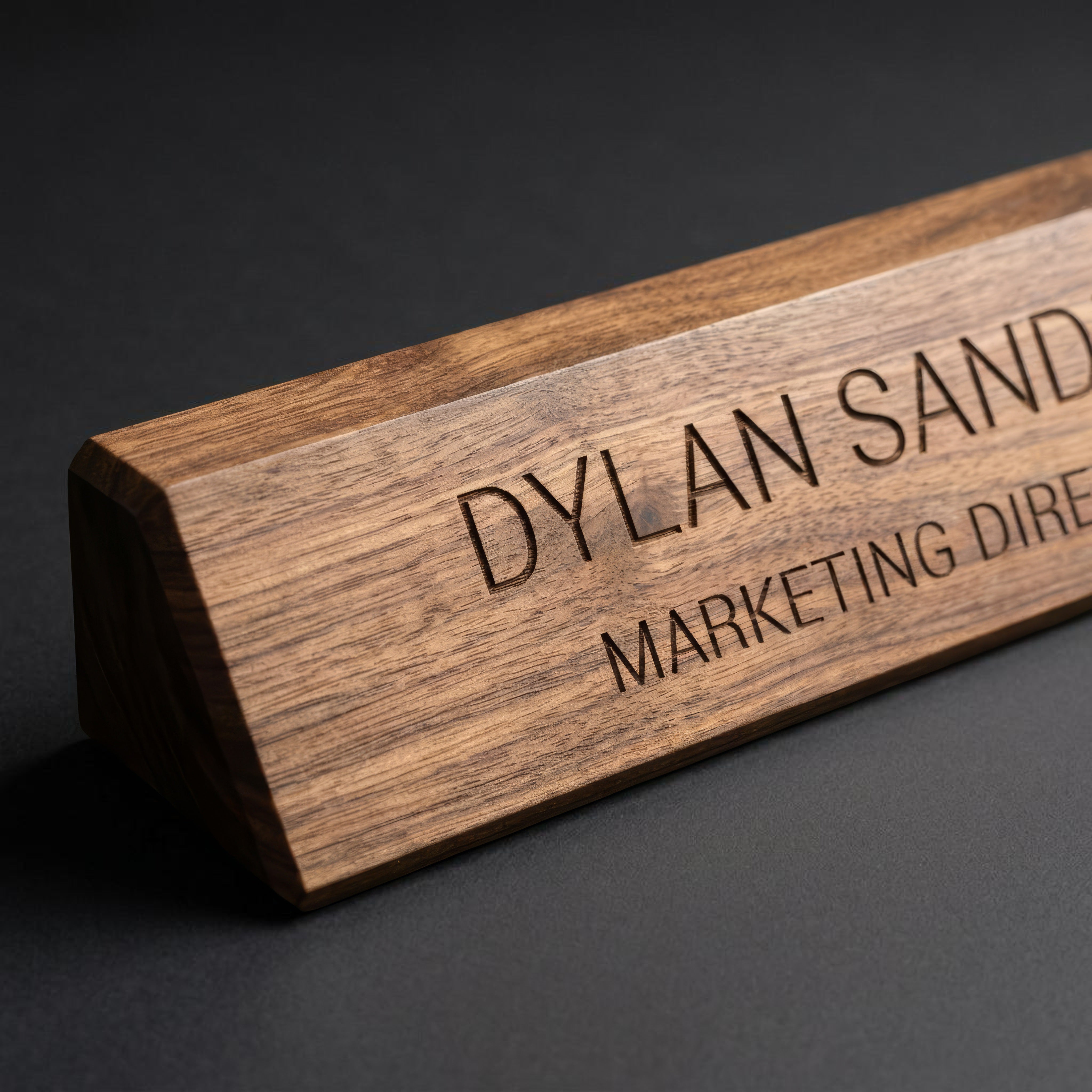 Personalized Walnut Desk Name Plate
