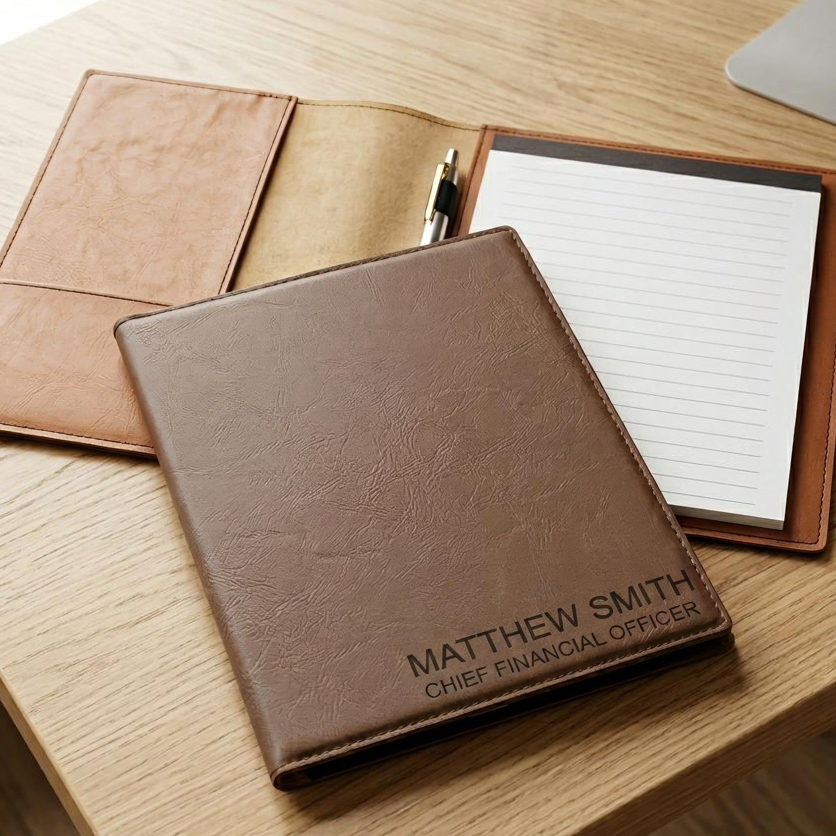 Engraved Leatherette Portfolio
