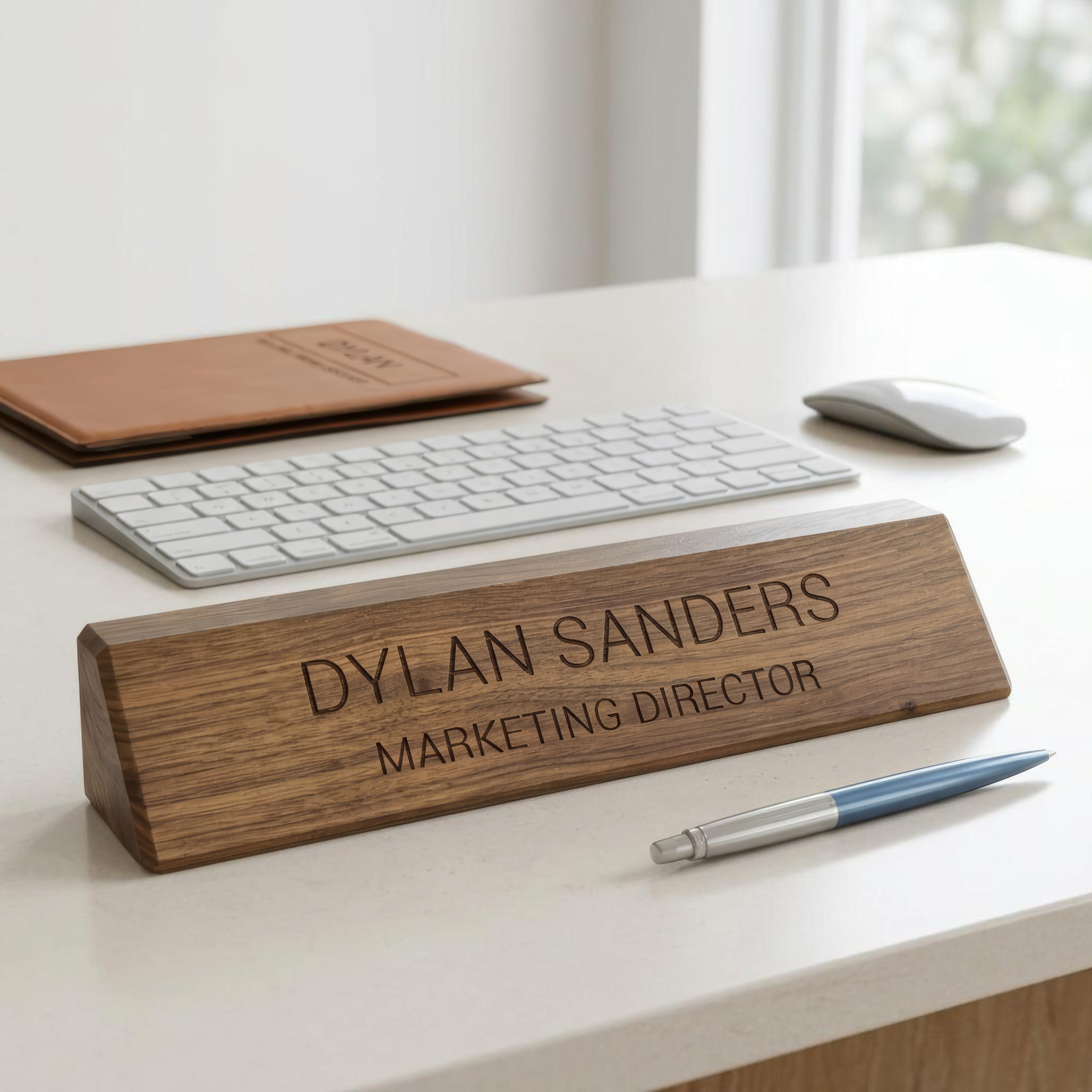 Personalized Walnut Desk Name Plate