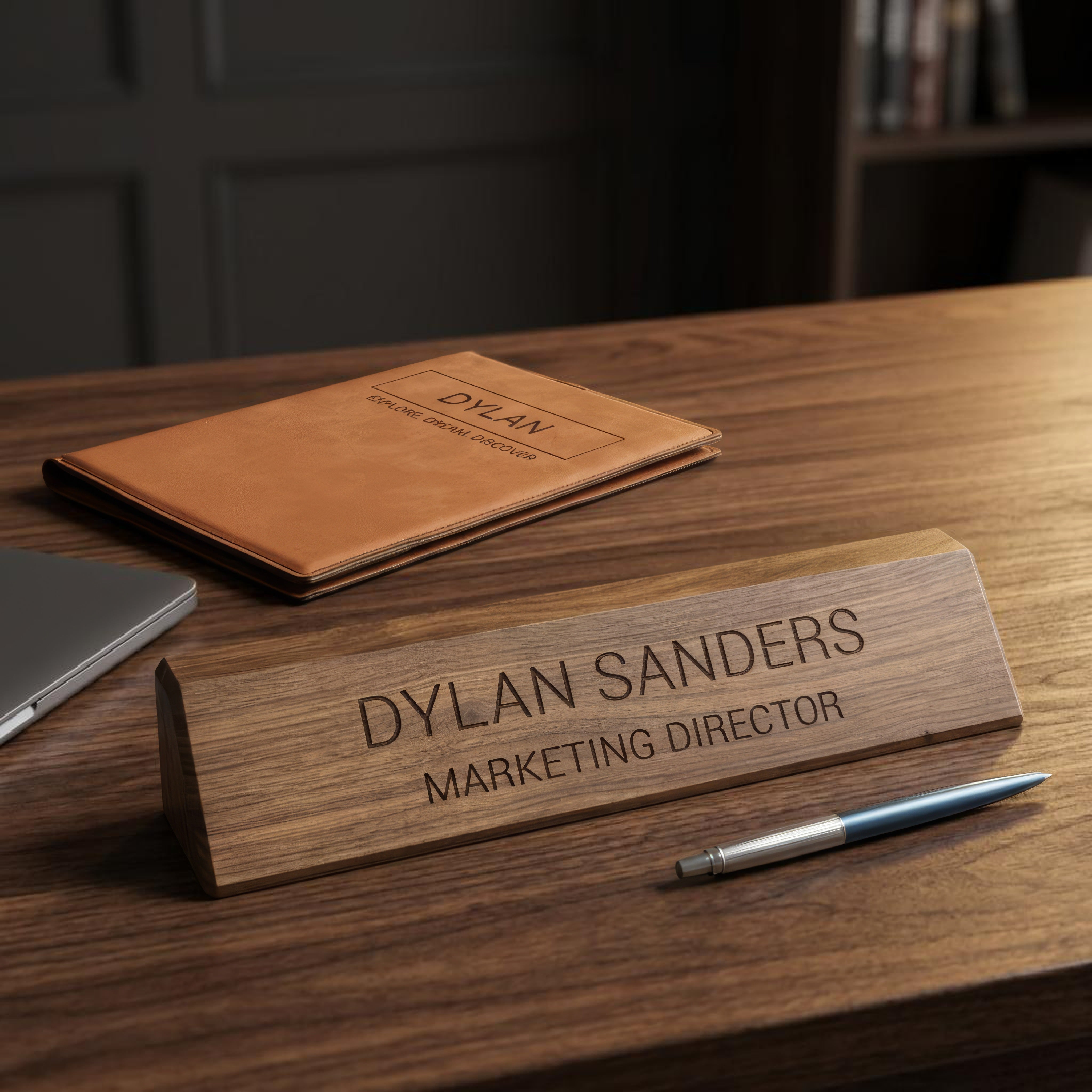 Personalized Walnut Desk Name Plate