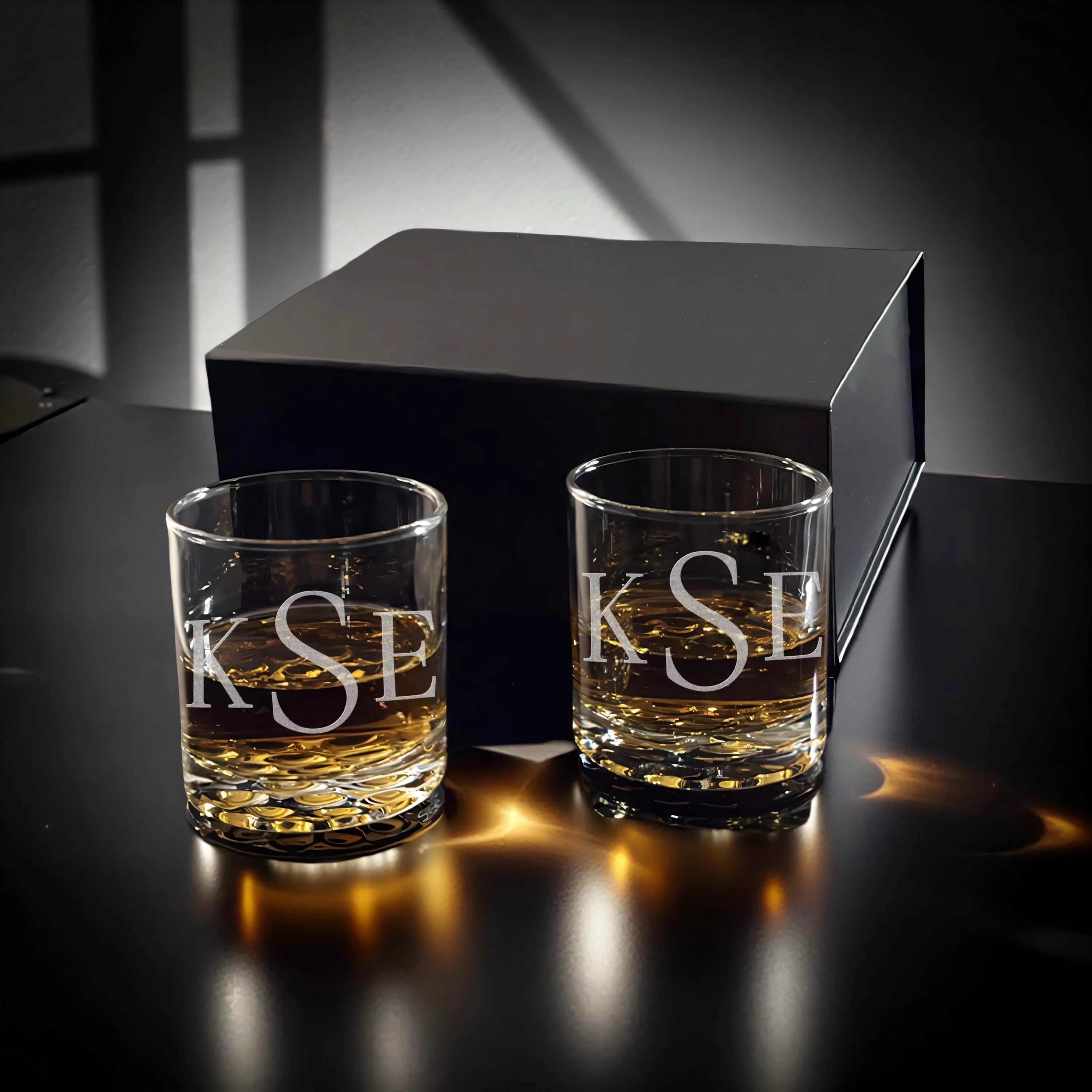 Signature Sculpted Base Whiskey Glass – Gift Box Set of Two