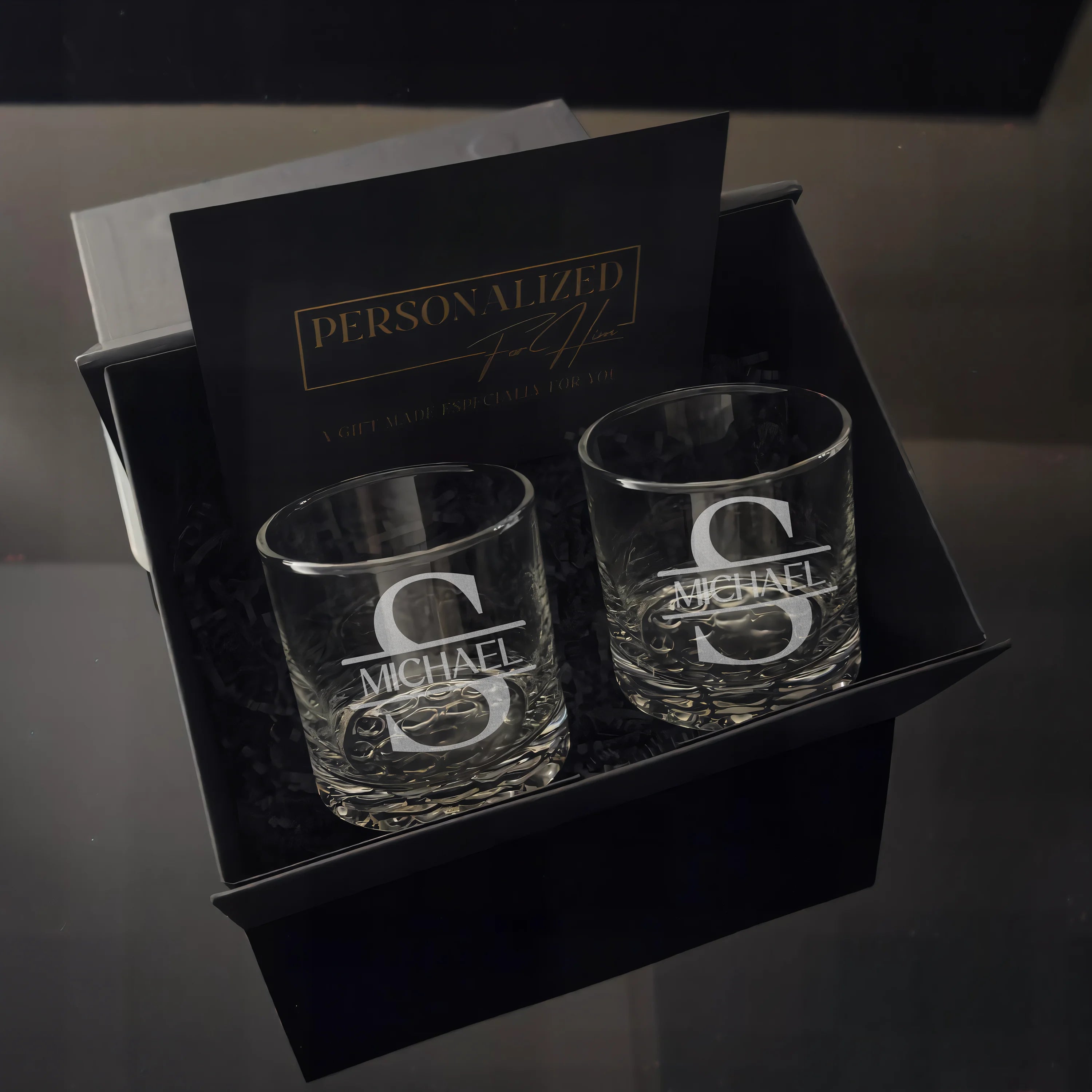 Signature Sculpted Base Whiskey Glass – Gift Box Set of Two