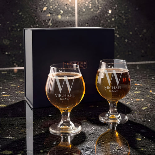 Belgian Beer Glass Pair with Gift Box