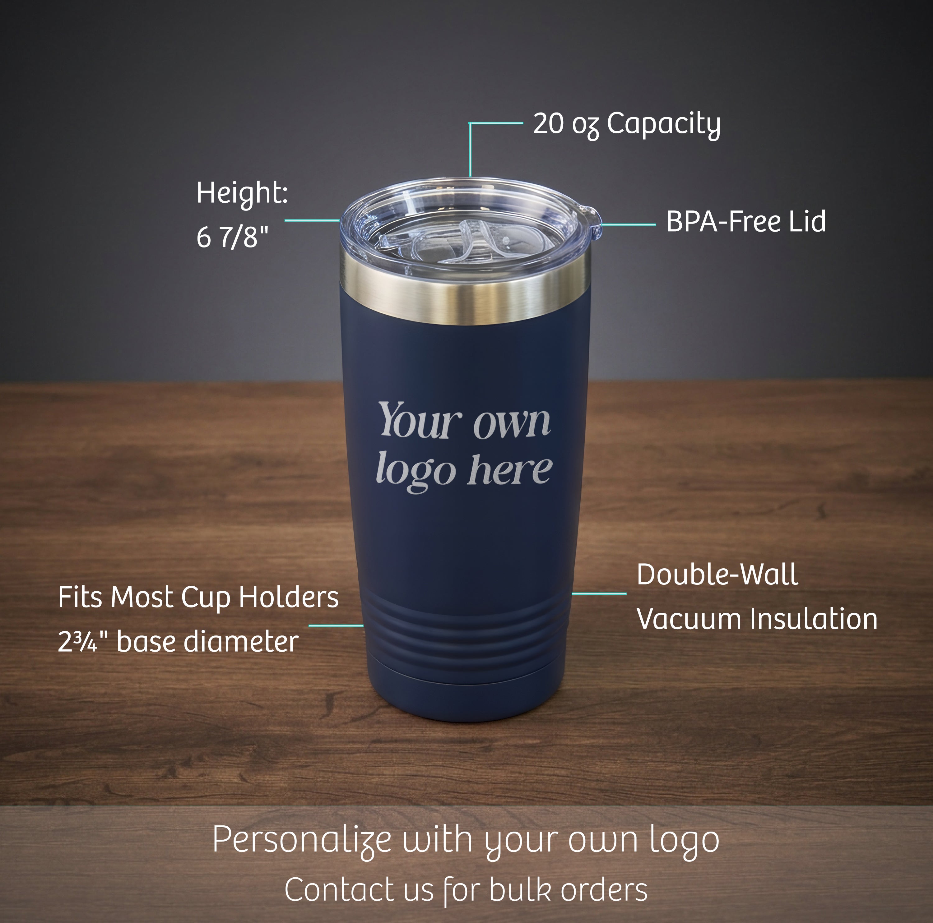Personalized 20 oz Stainless Steel Tumbler