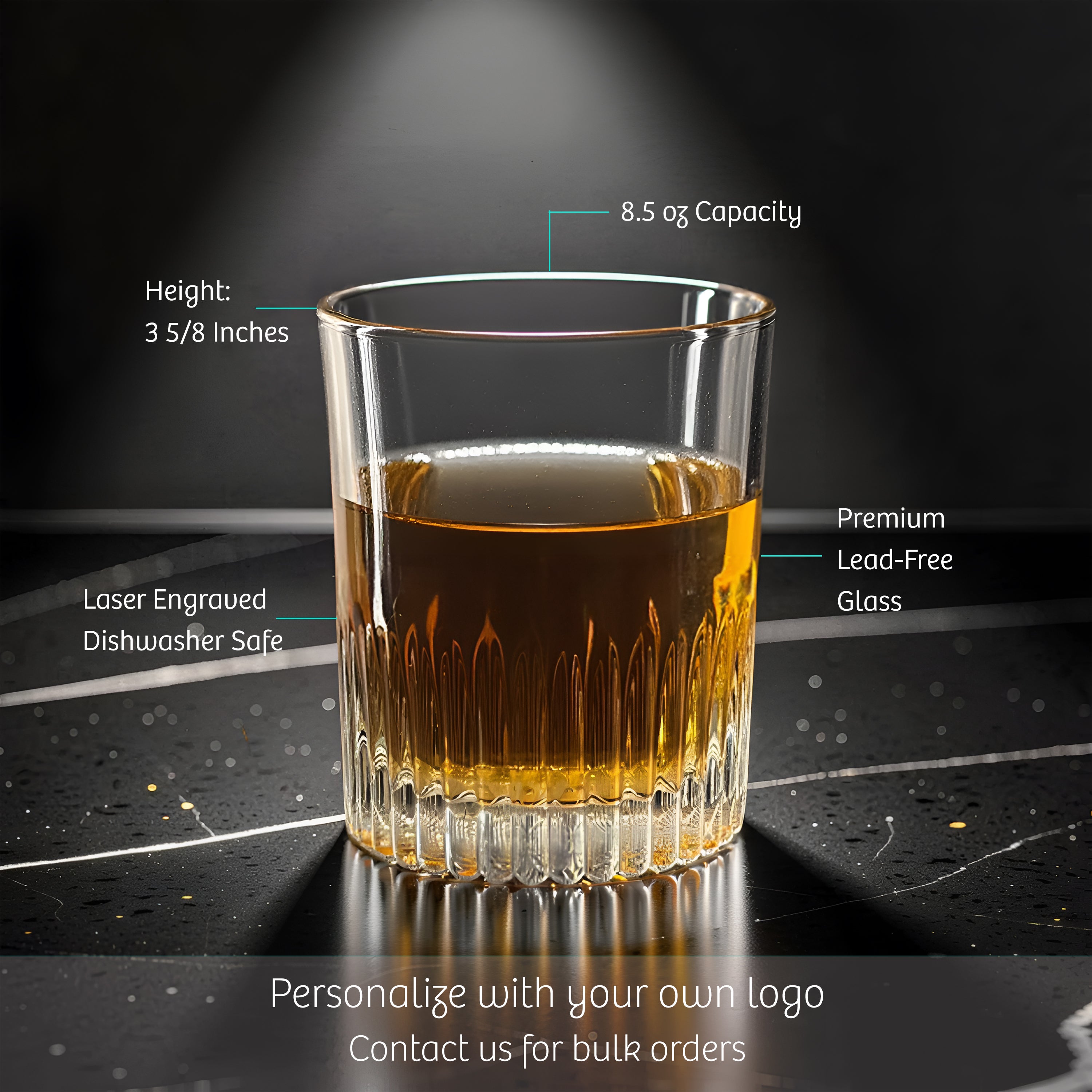 Ridged Round Whiskey Glass