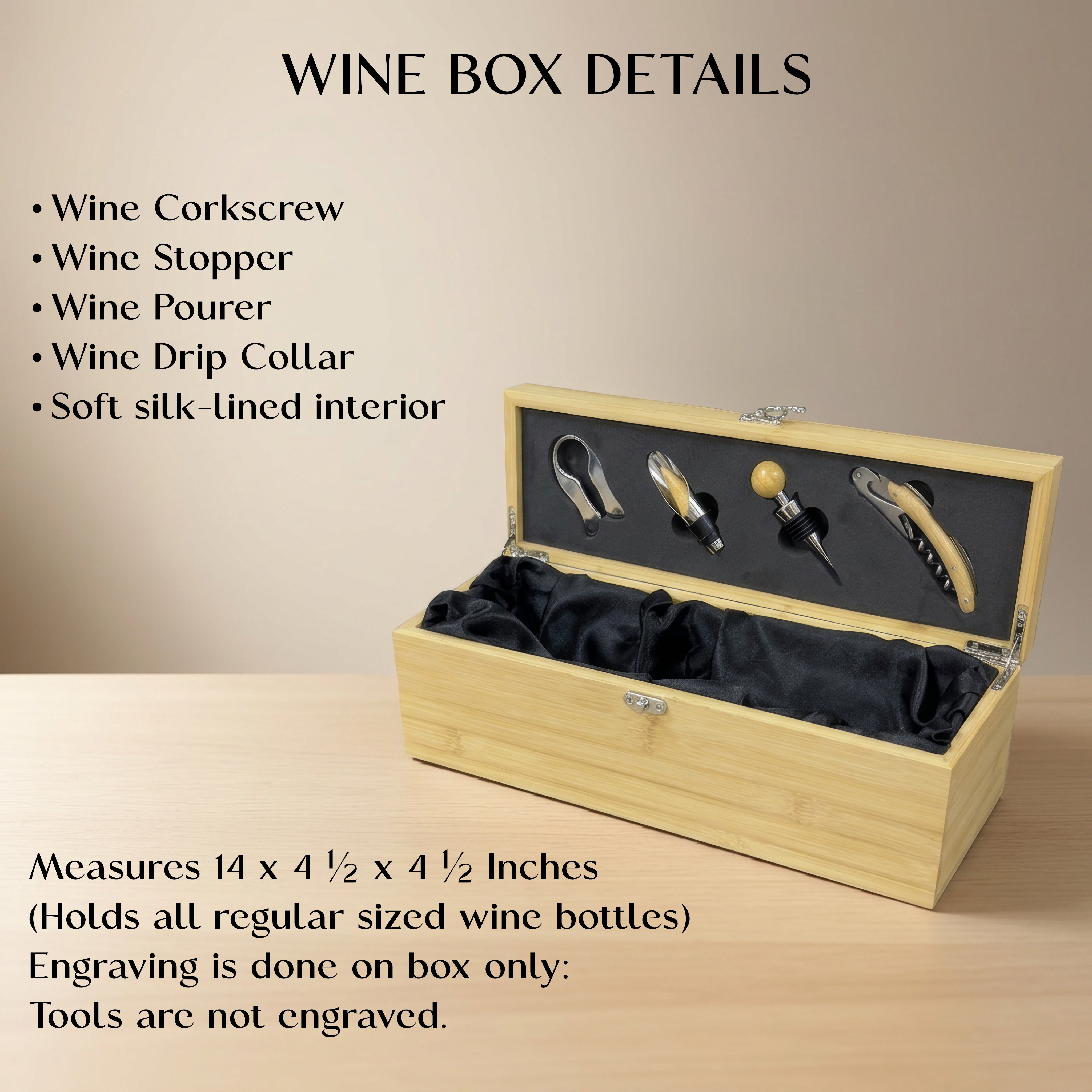 Personalized Wine Tool Box – Engraved Anniversary Gift