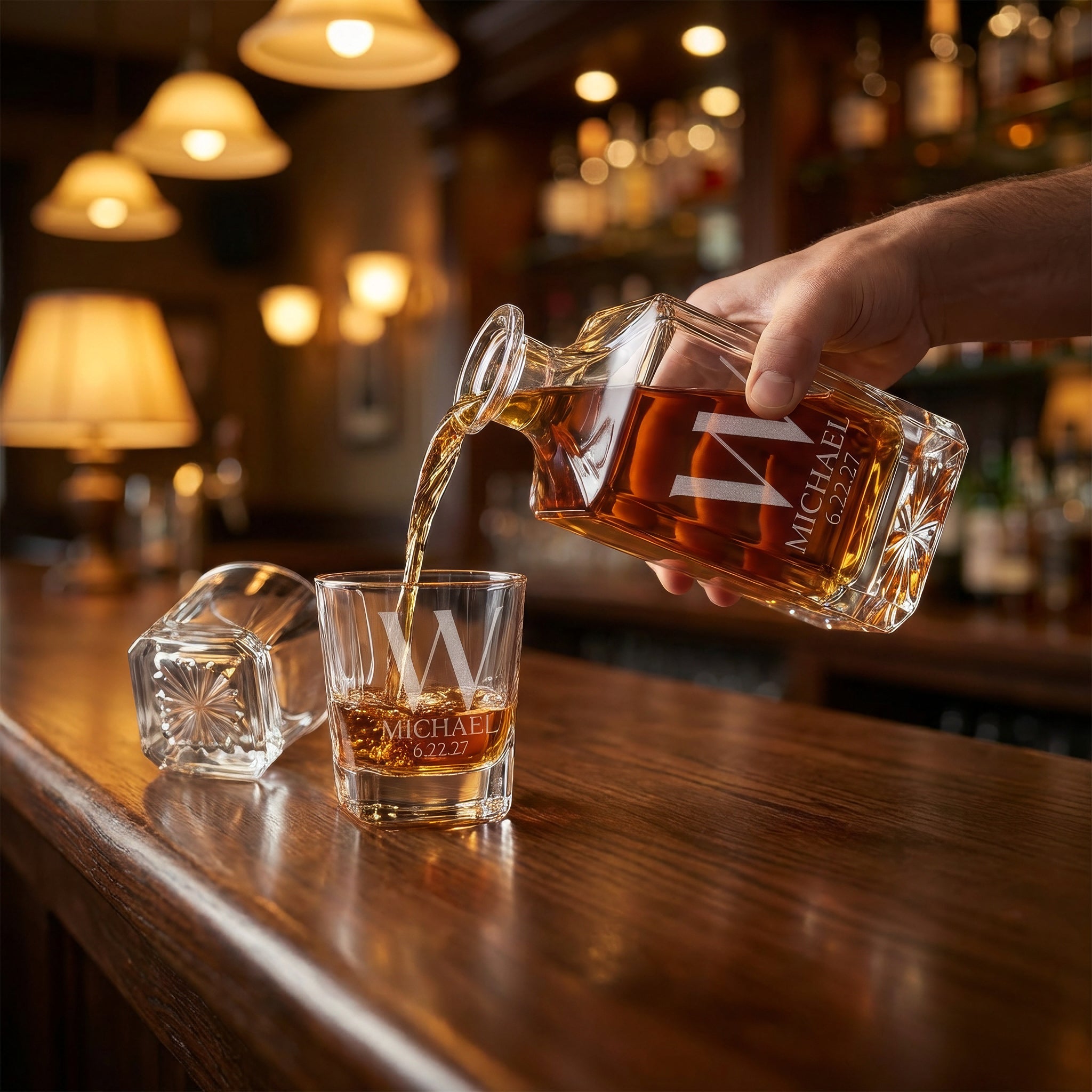 Personalized Square Whiskey Decanter