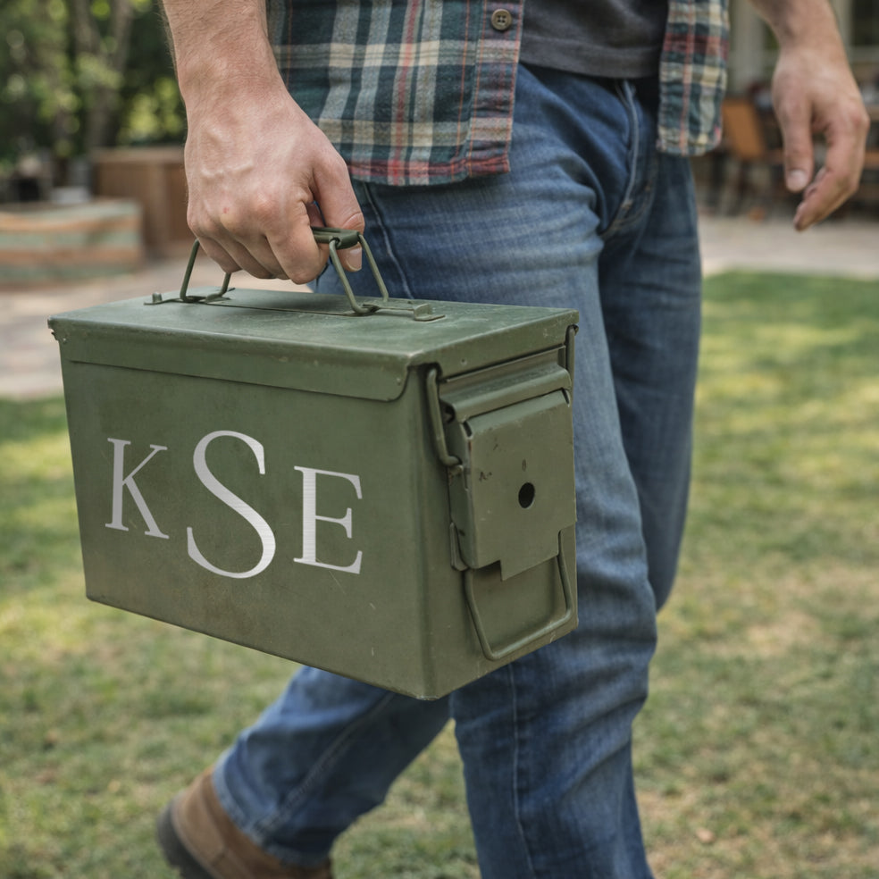 Custom Engraved Ammo Box for Men