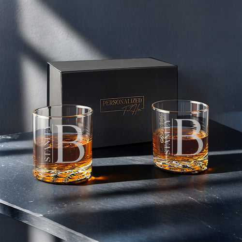 Signature Sculpted Base Whiskey Glass – Gift Box Set of Two