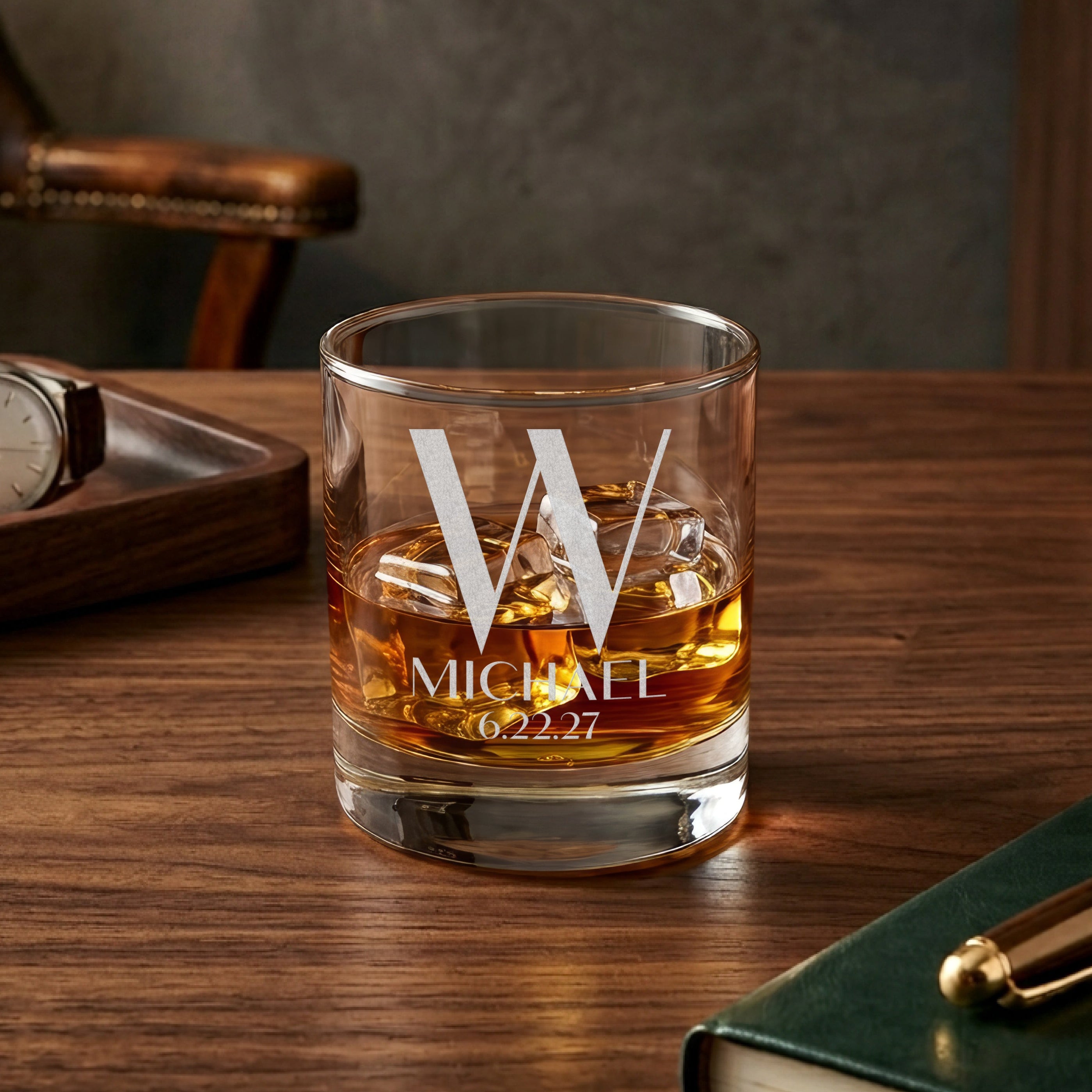 Personalized Classic Round Rocks Glass