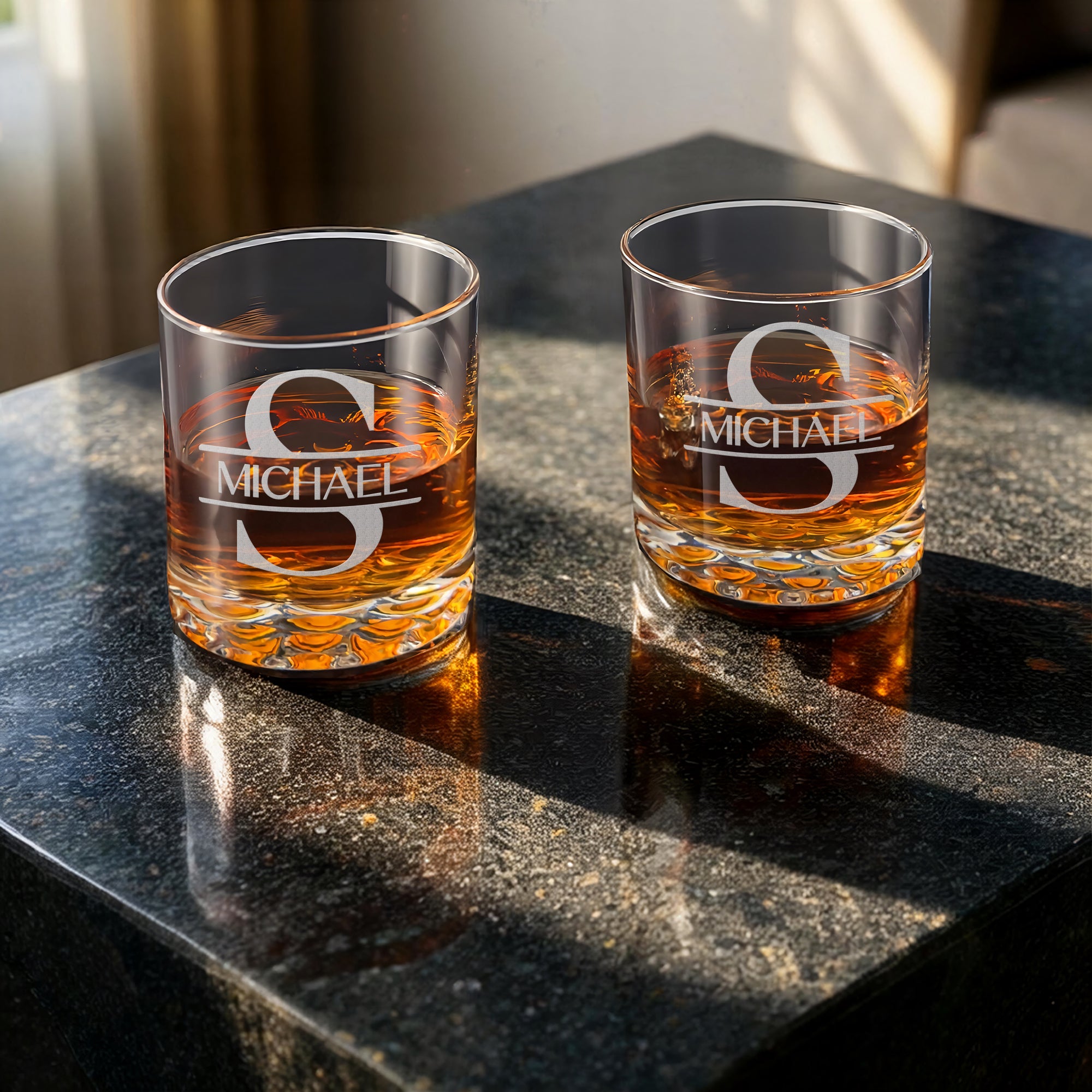 Signature Sculpted Base Bourbon Glass – Gift Box Set of 4