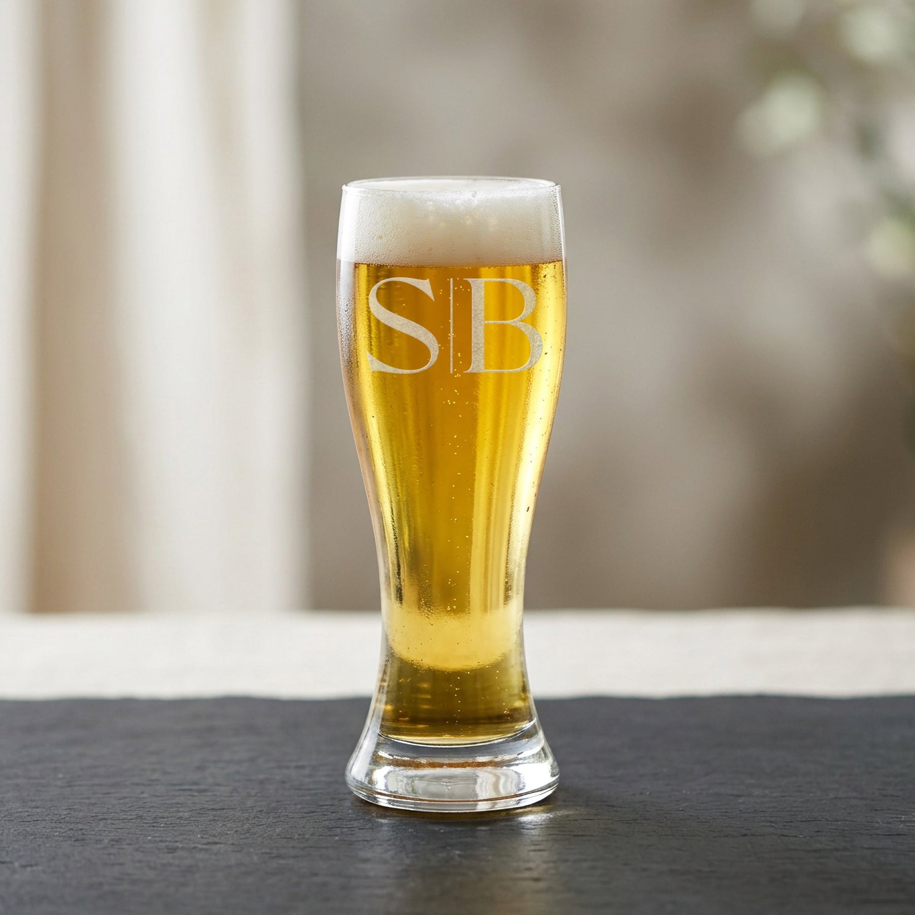 Engraved Pilsner Beer Glass