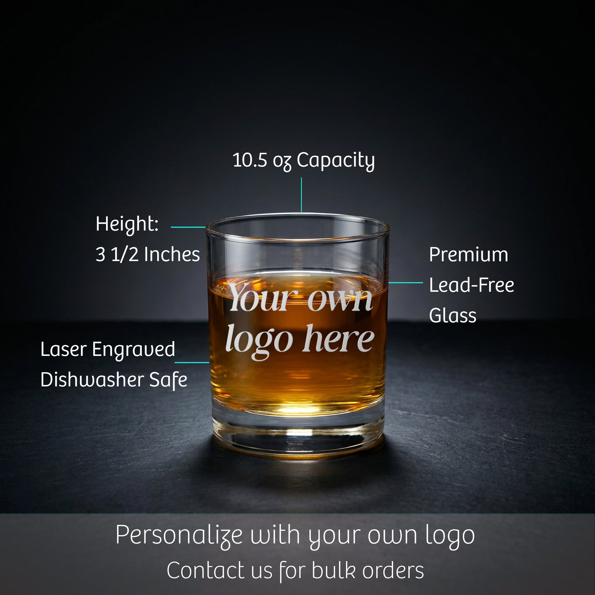Personalized Classic Round Rocks Glass