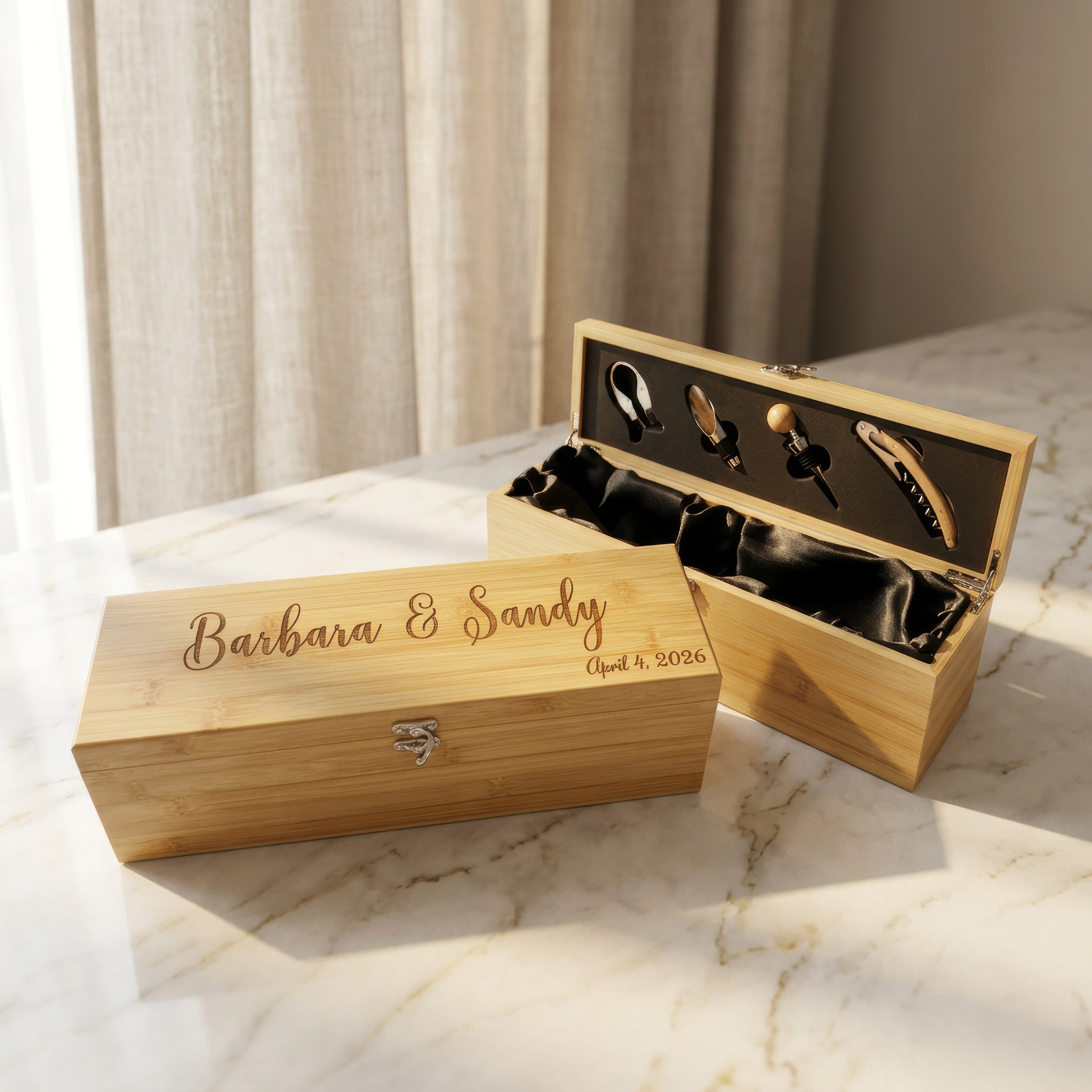 Personalized Wine Tool Box – Engraved Anniversary Gift
