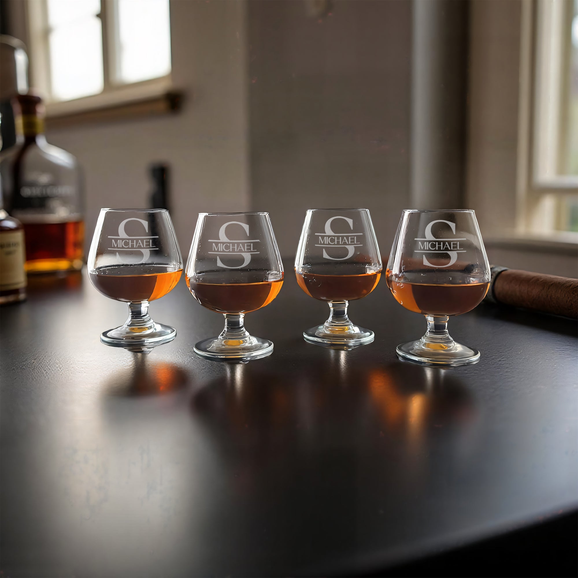 Engraved Brandy Snifter – Gift Box Set of 4